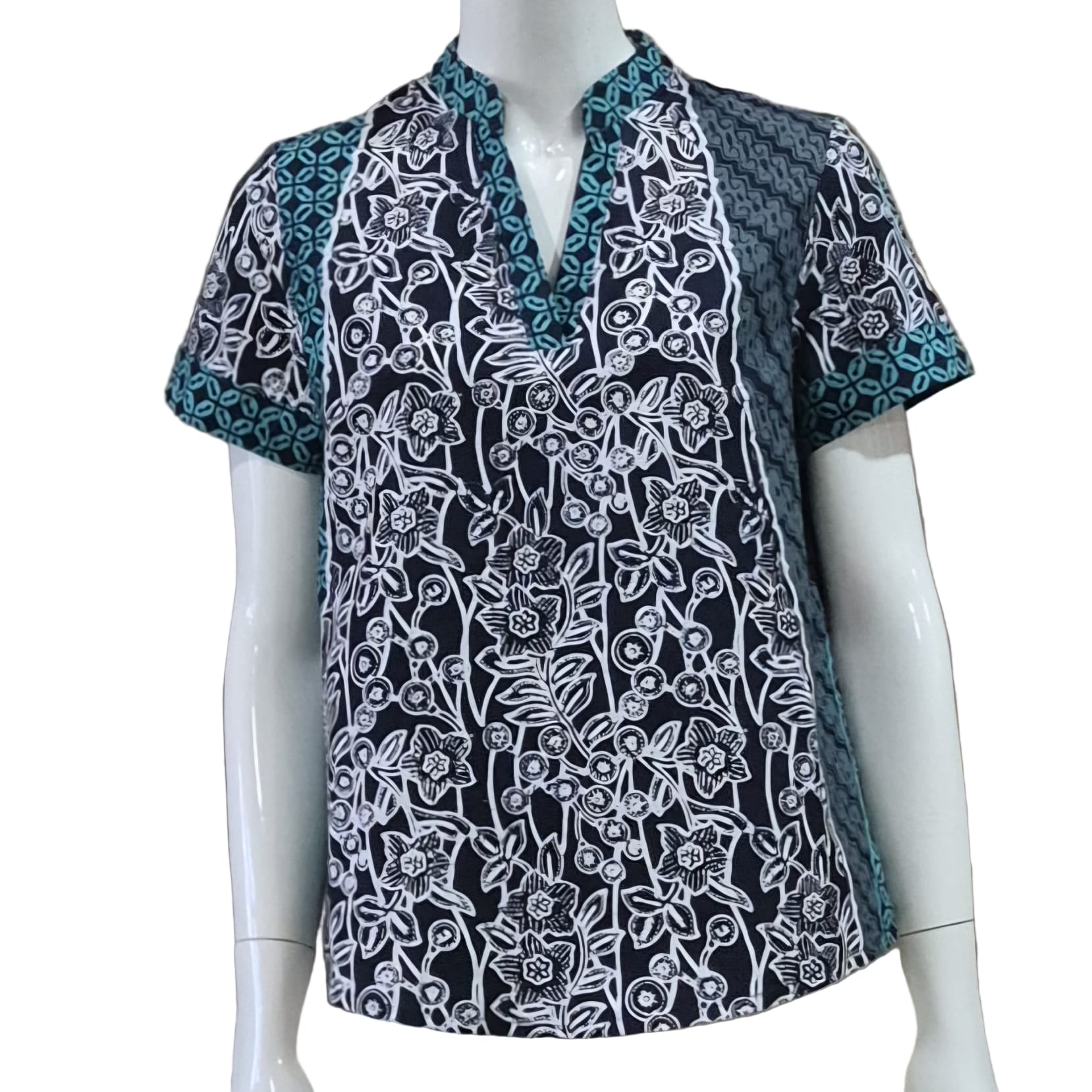 Casual Mandarin Collar Top - S