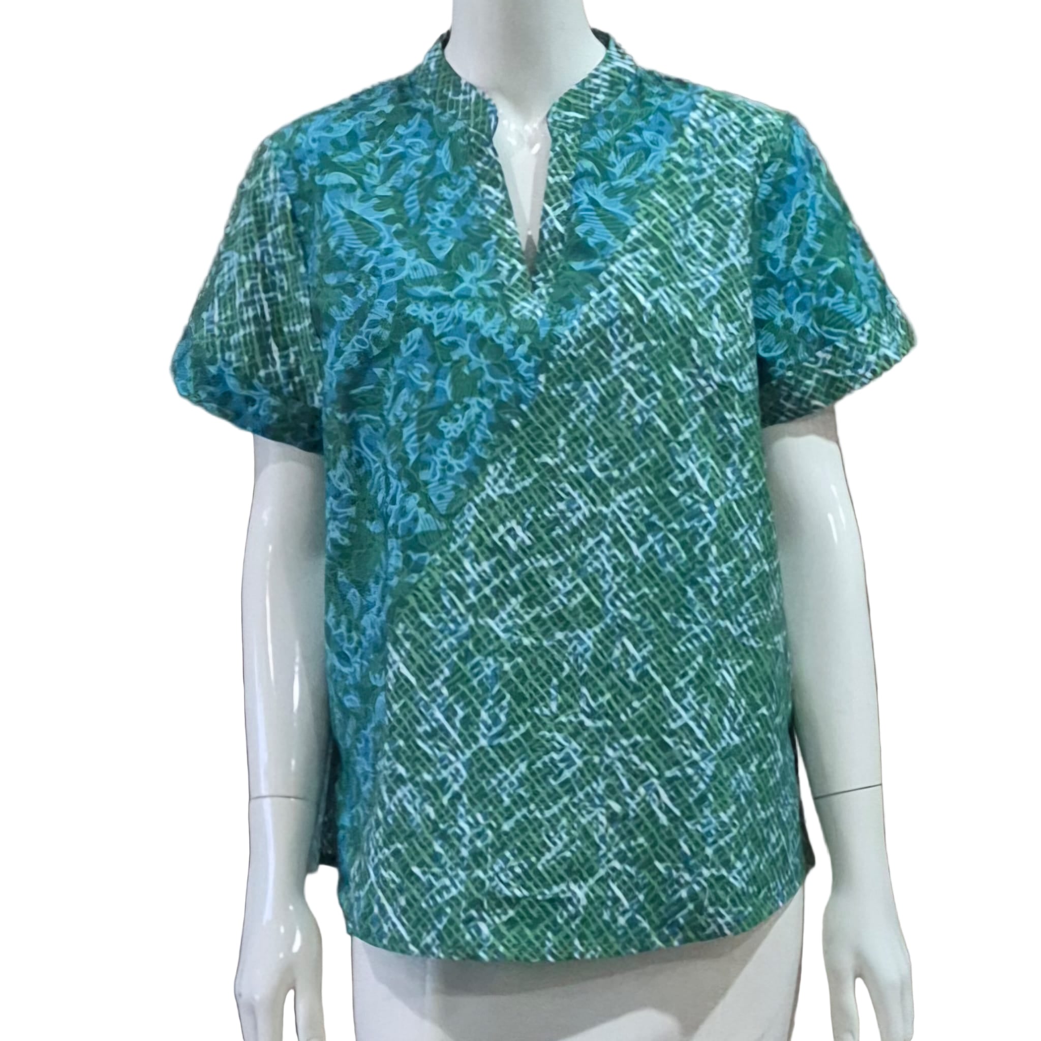 Casual Mandarin Collar Top - L