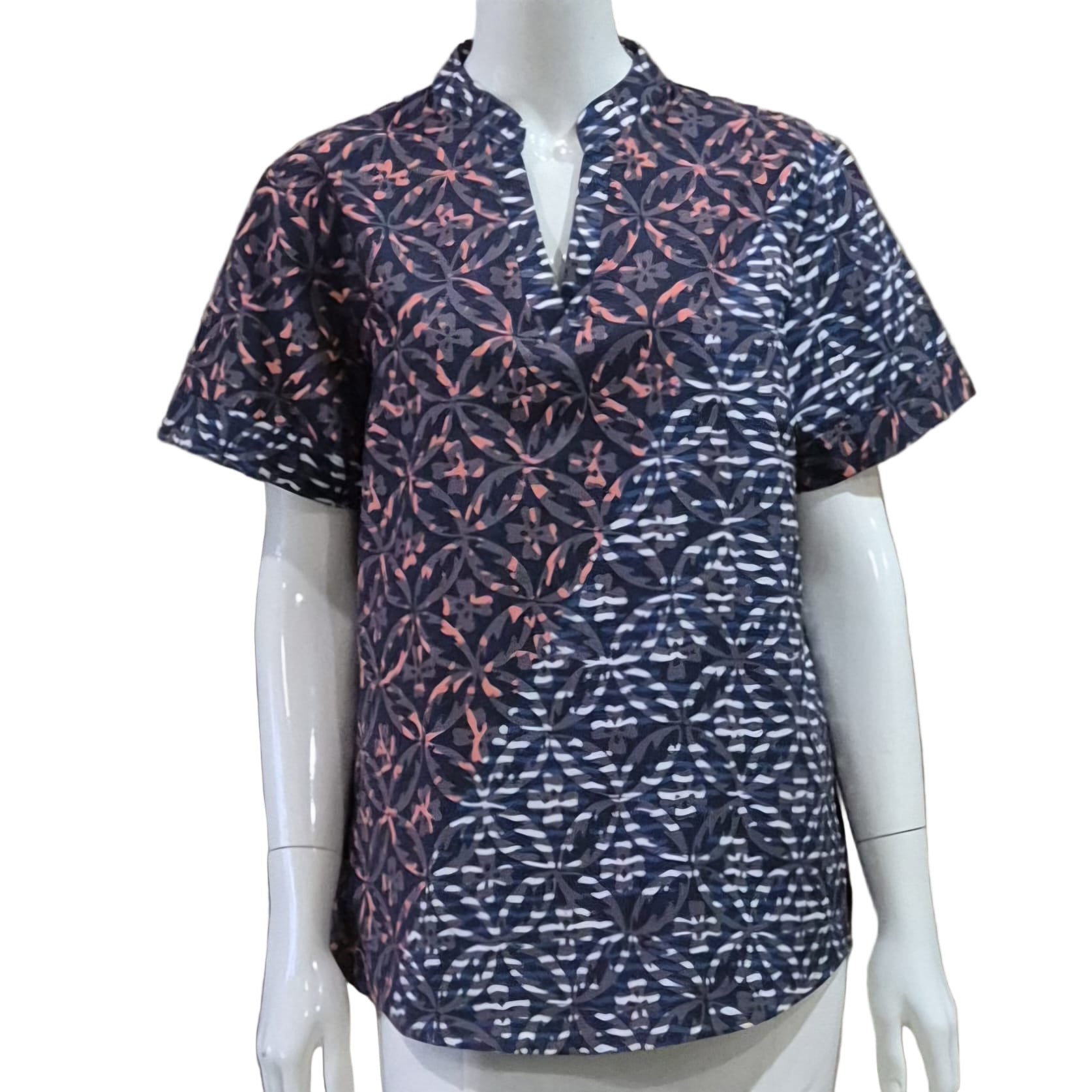 Casual Mandarin Collar Top - XL