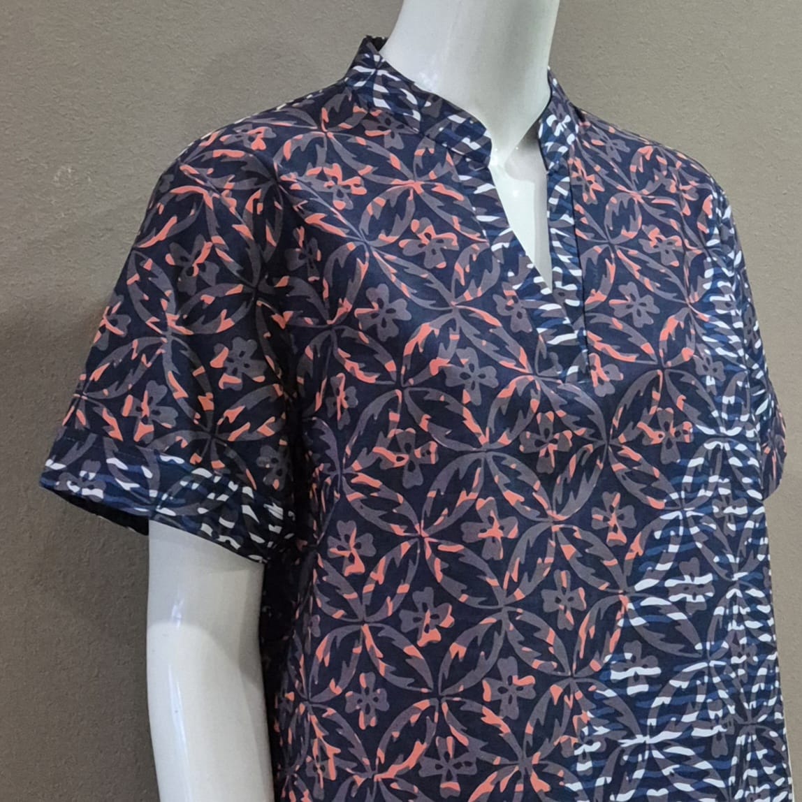 Casual Mandarin Collar Top - XL