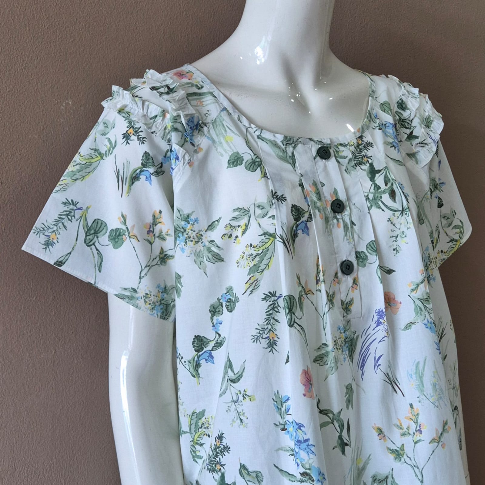 Night Dress with Shoulder Frill