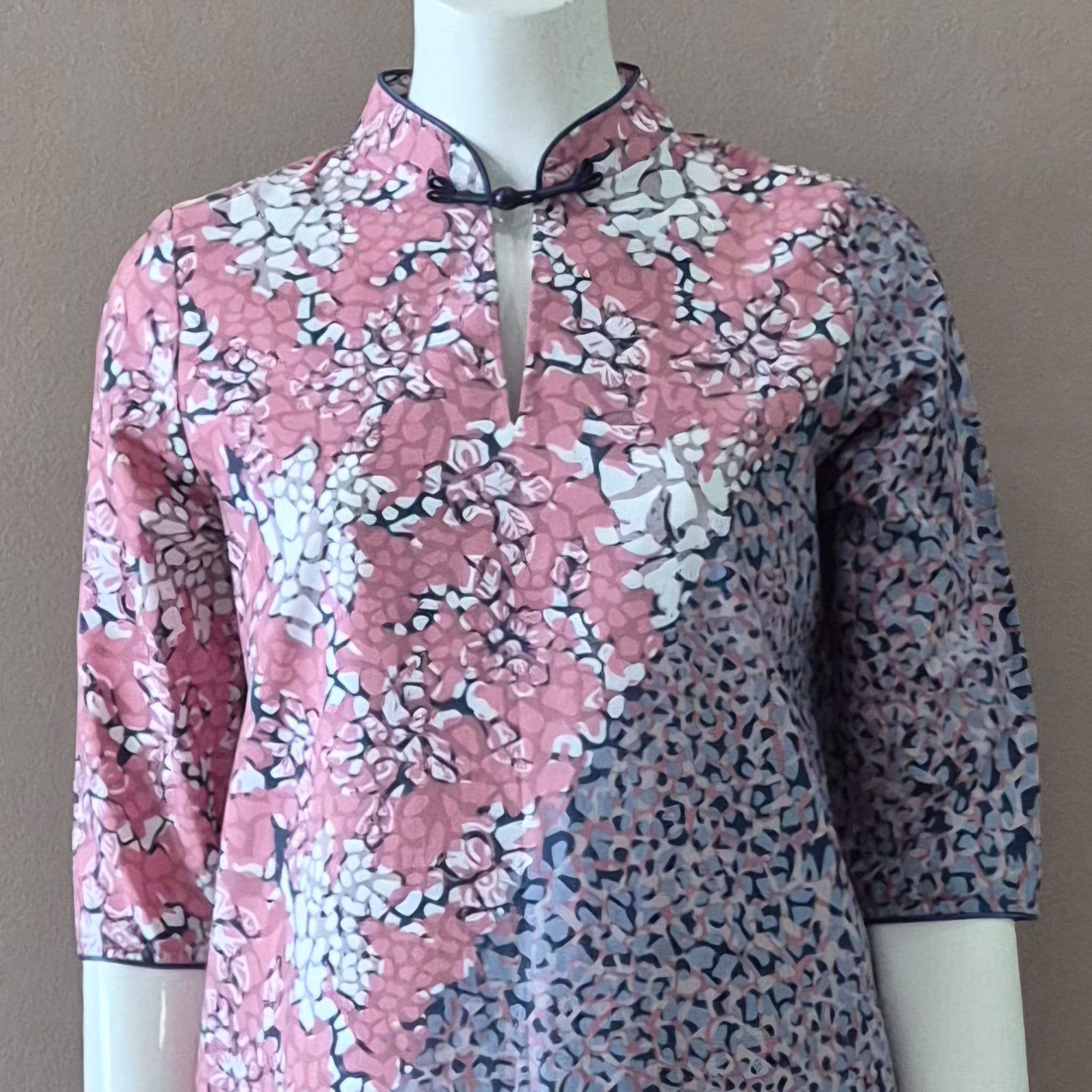 3/4 Sleeve Cheongsam Dress - XS