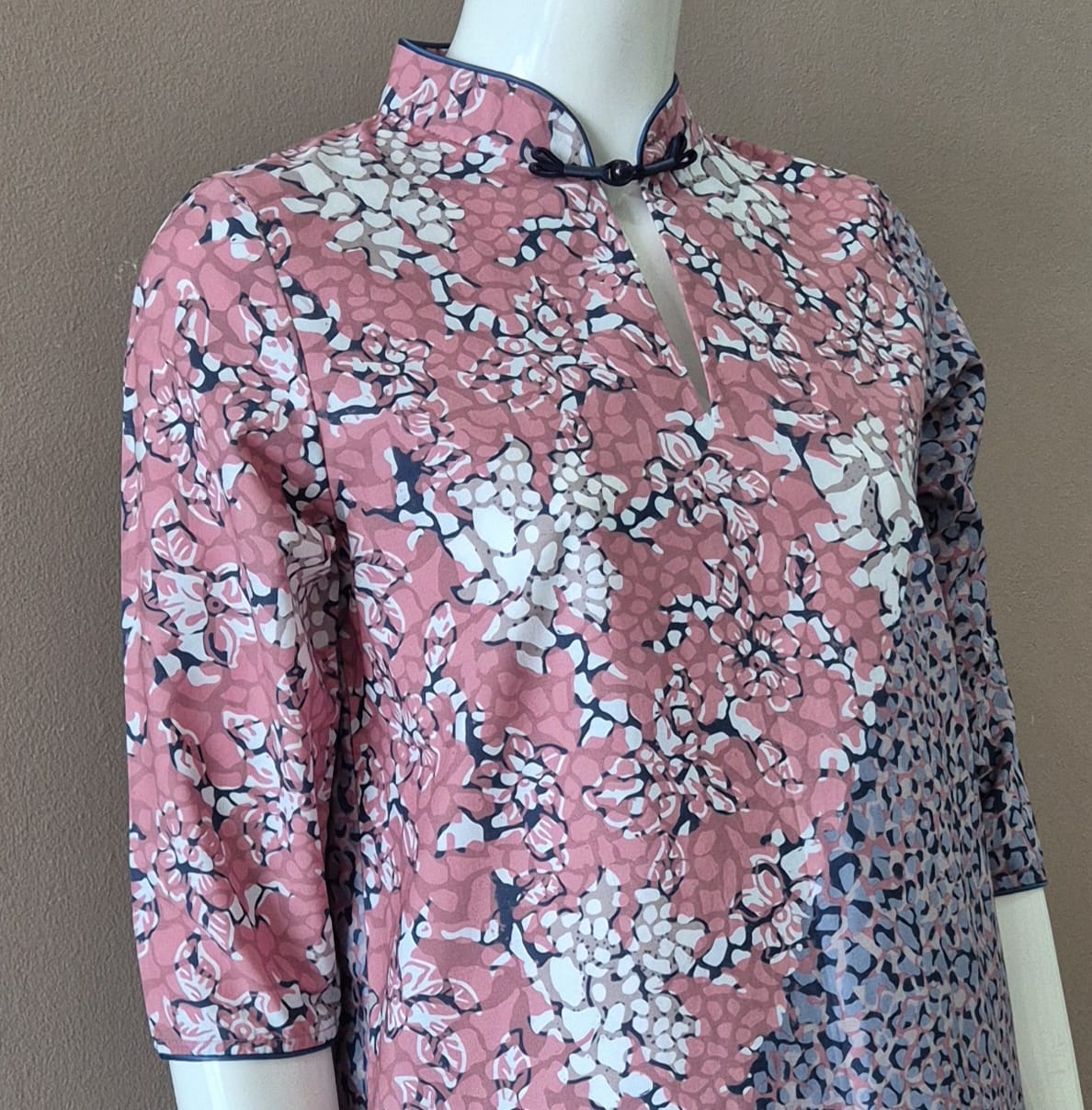3/4 Sleeve Cheongsam Dress - XS