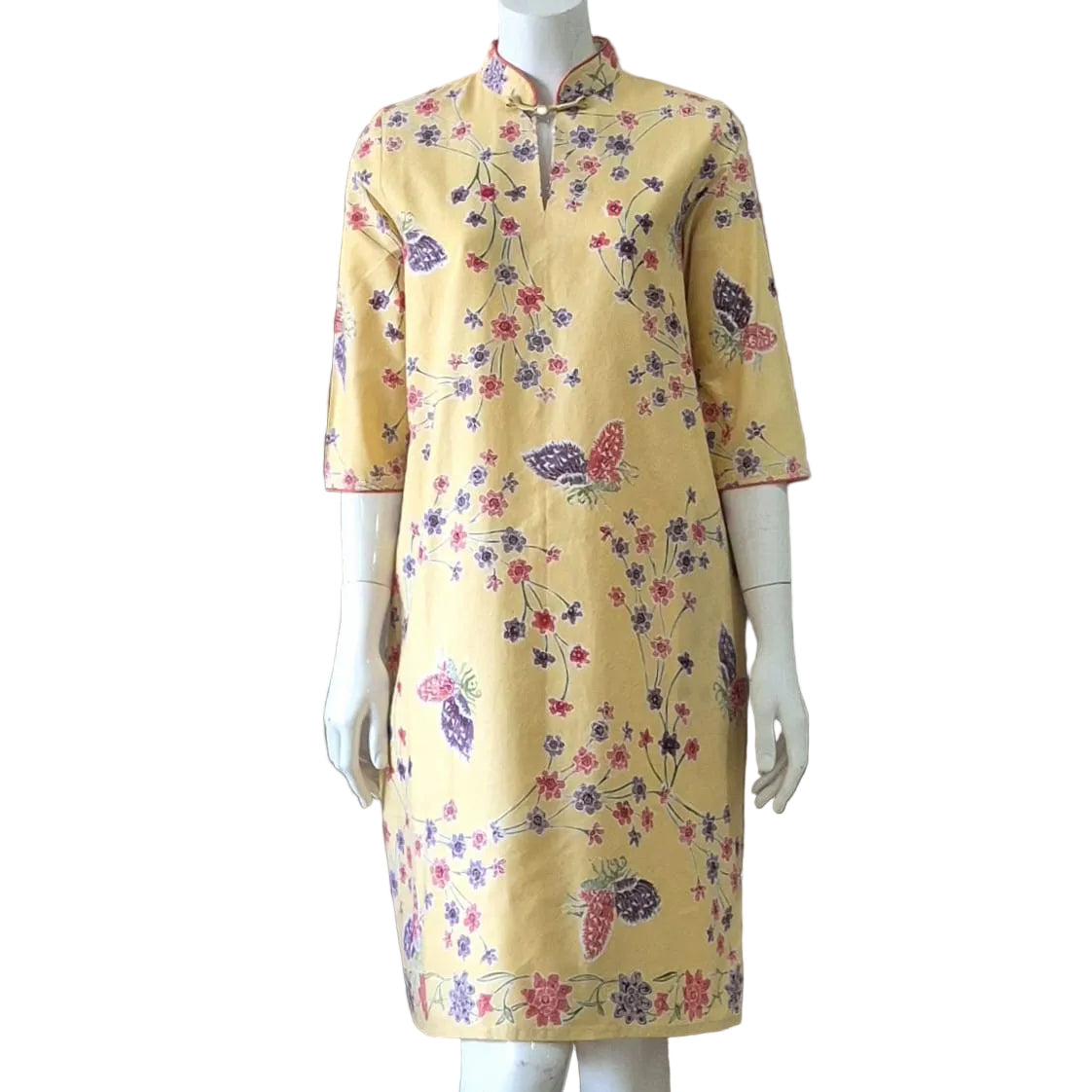 3/4 Sleeve Cheongsam Dress - S