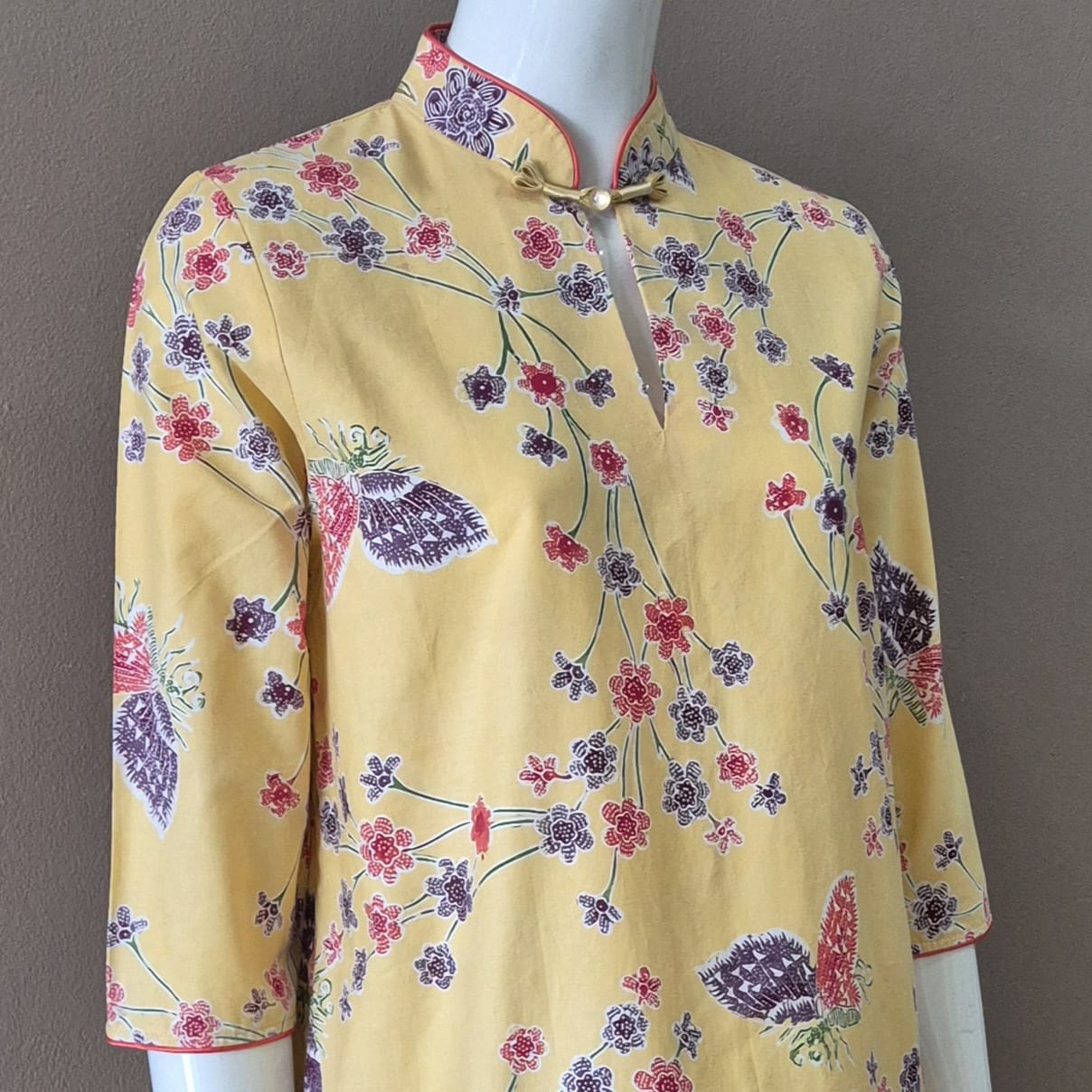 3/4 Sleeve Cheongsam Dress - S