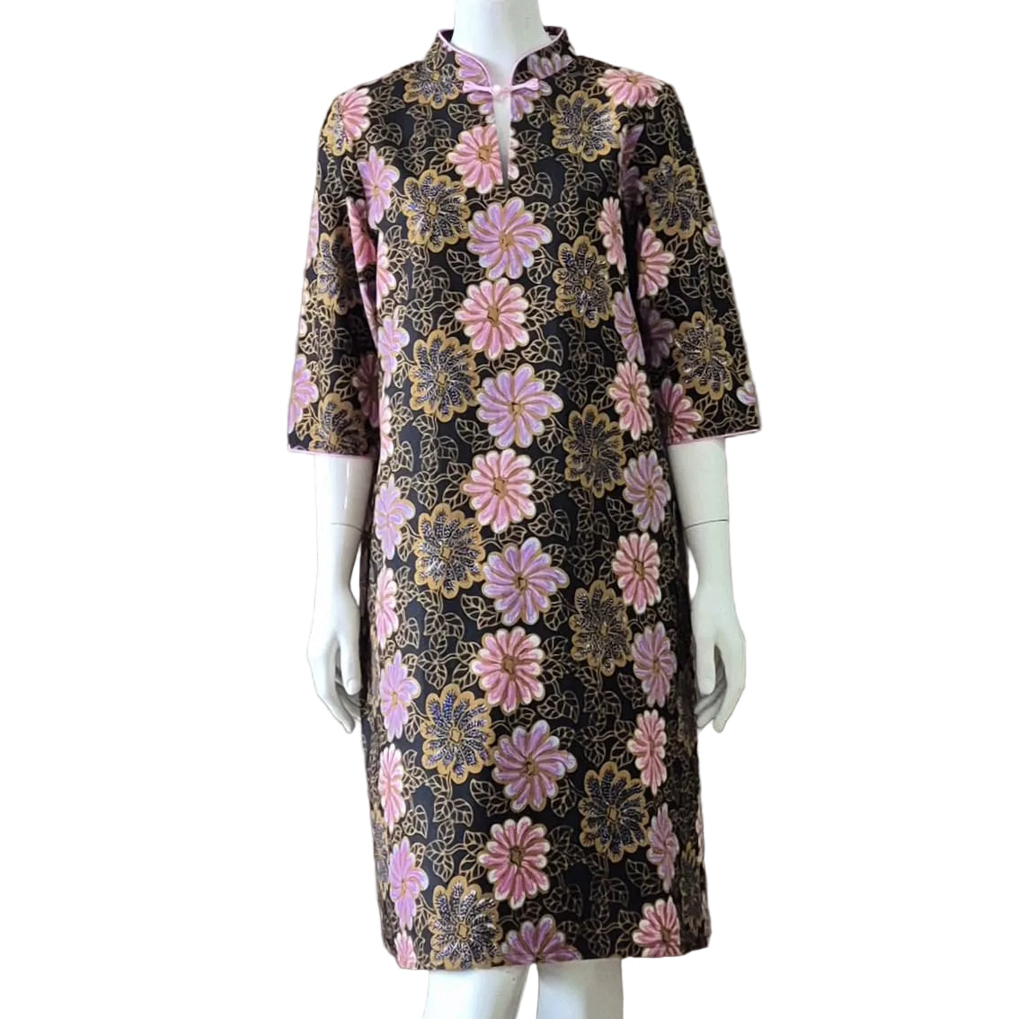 3/4 Sleeve Cheongsam Dress - M