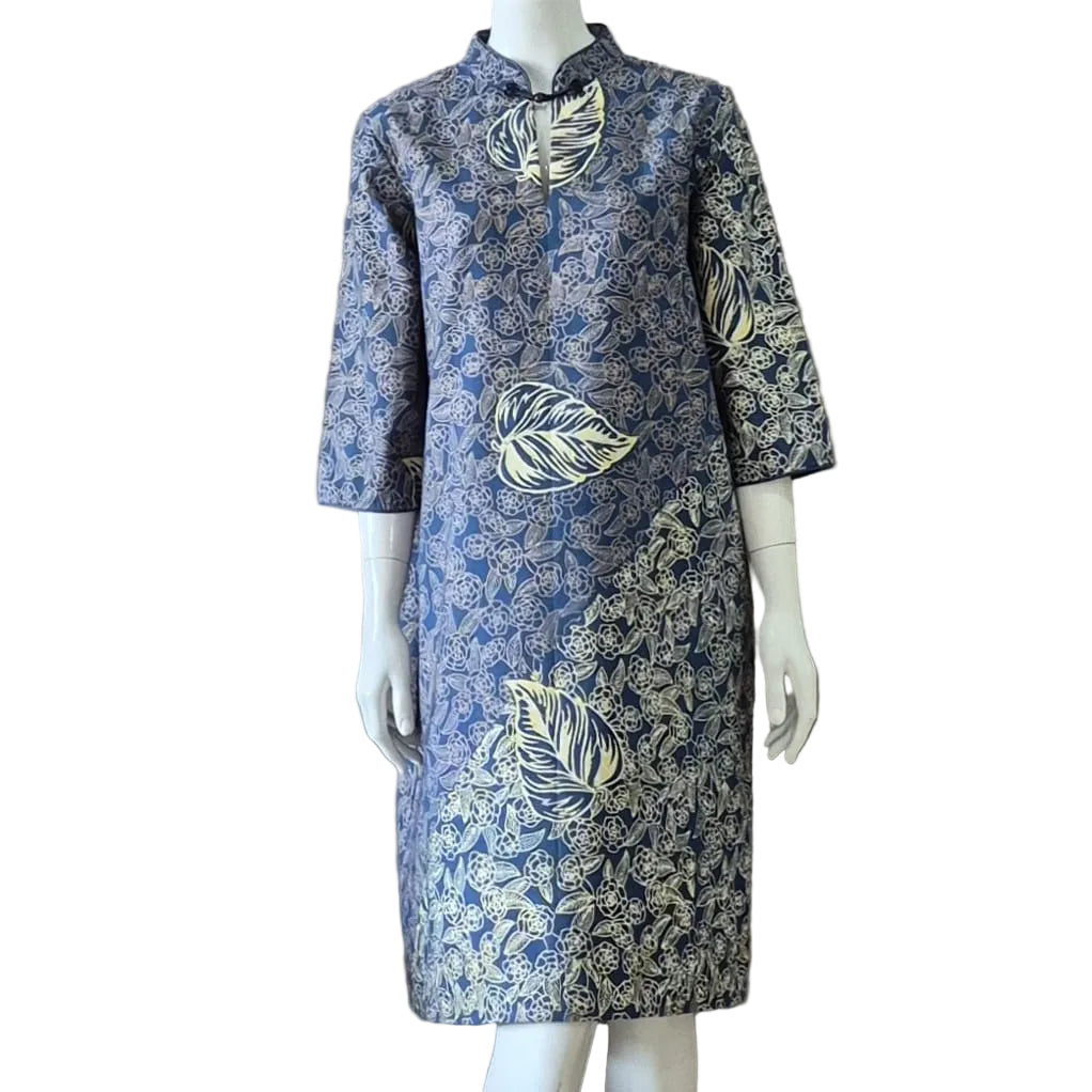 3/4 Sleeve Cheongsam Dress - L