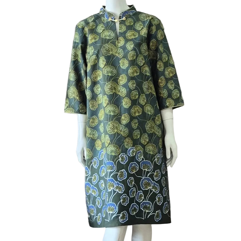 3/4 Sleeve Cheongsam Dress - XL