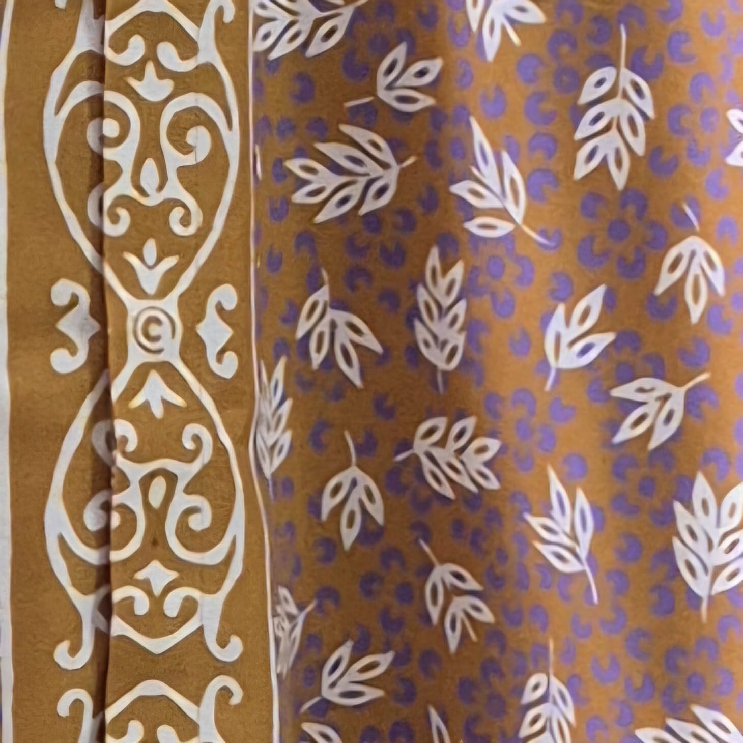 Men's Batik Linen Long Sleeve Shirt - S