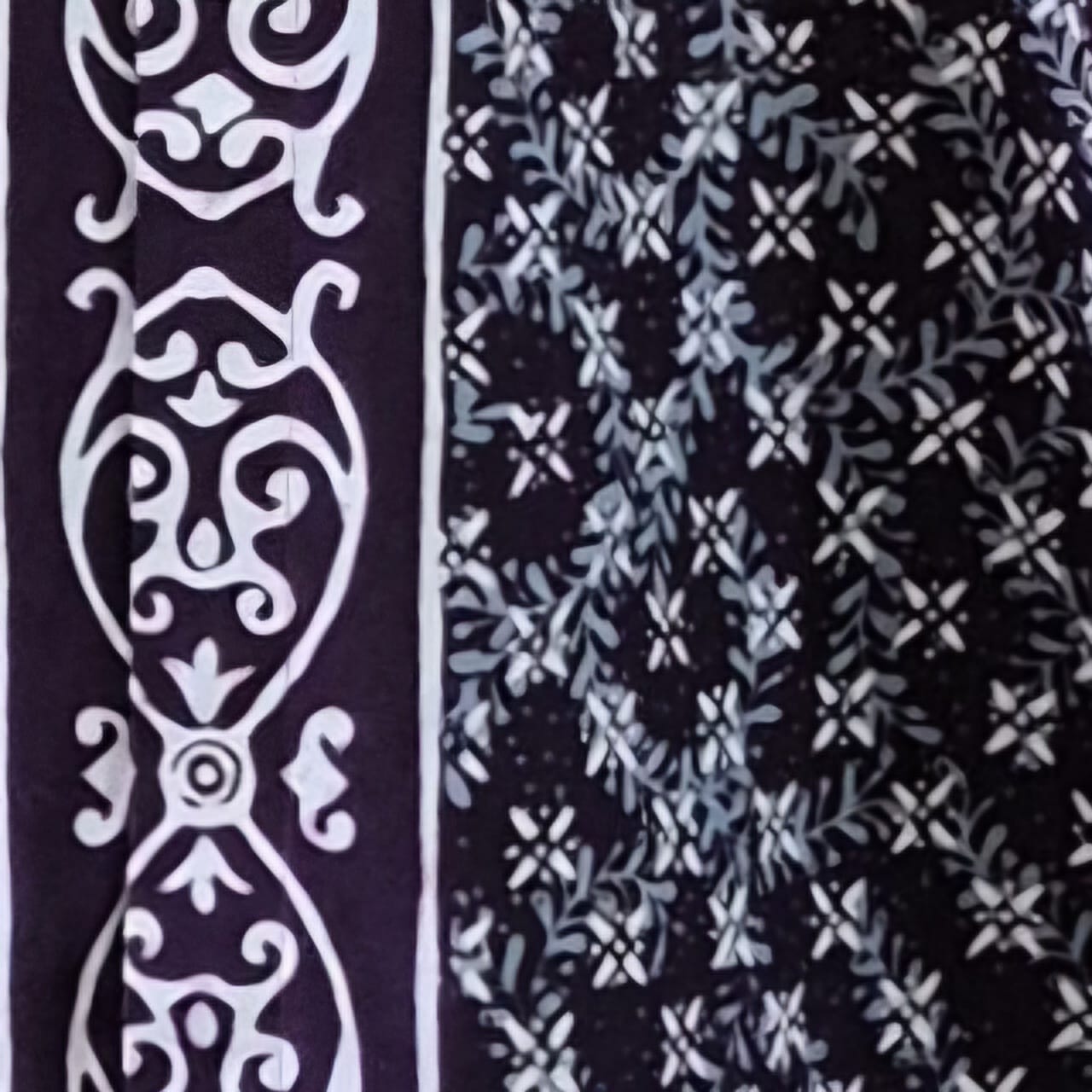 Men's Batik Linen Long Sleeve Shirt - M