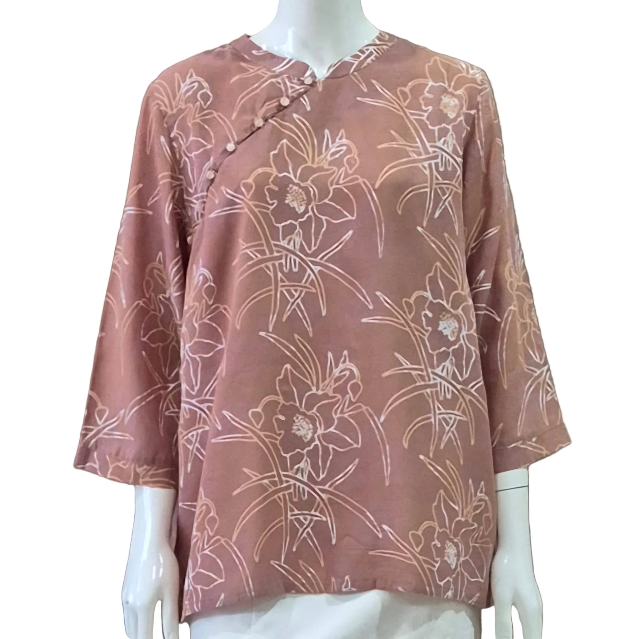 3/4 Sleeve Cheongsam Top - L