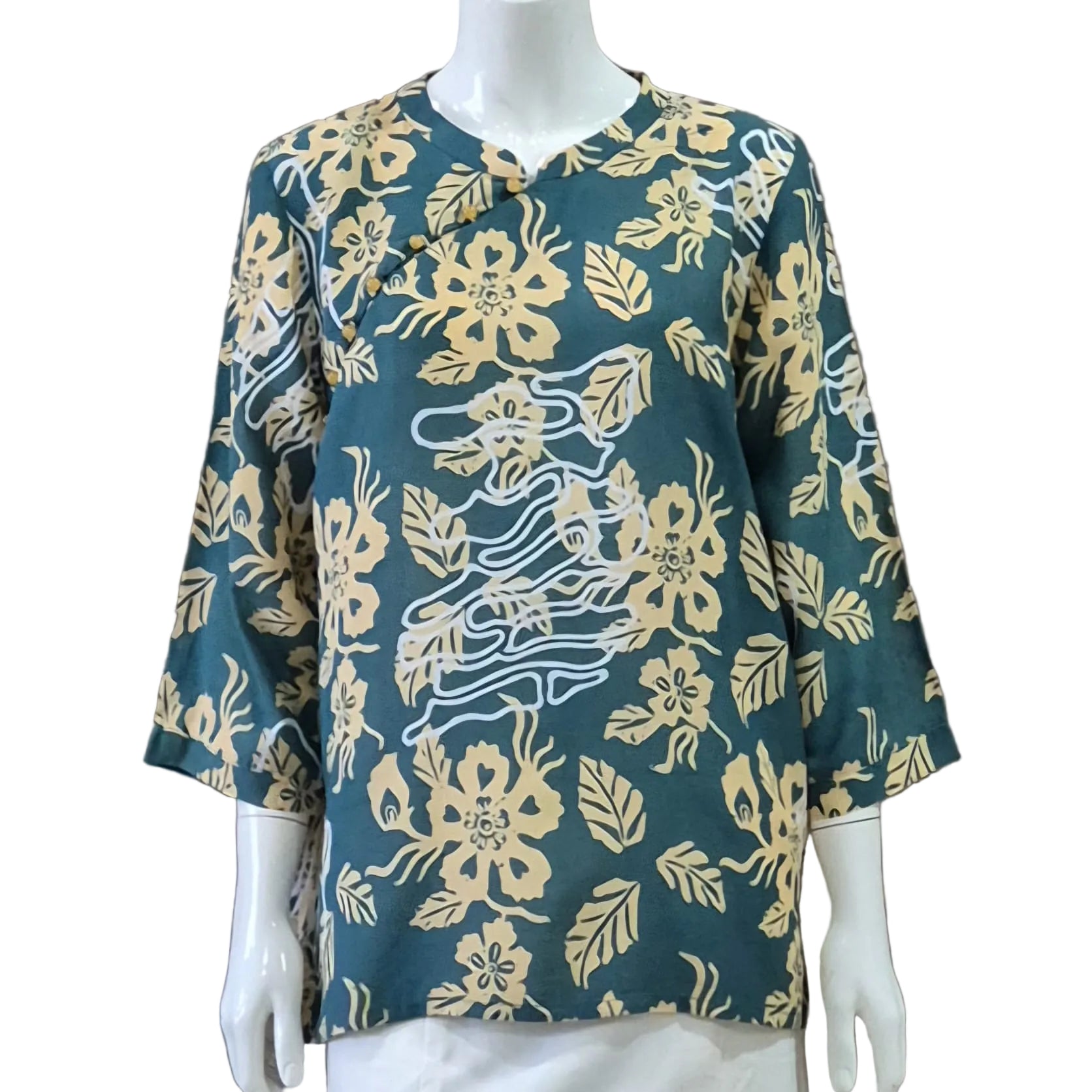 3/4 Sleeve Cheongsam Top - L