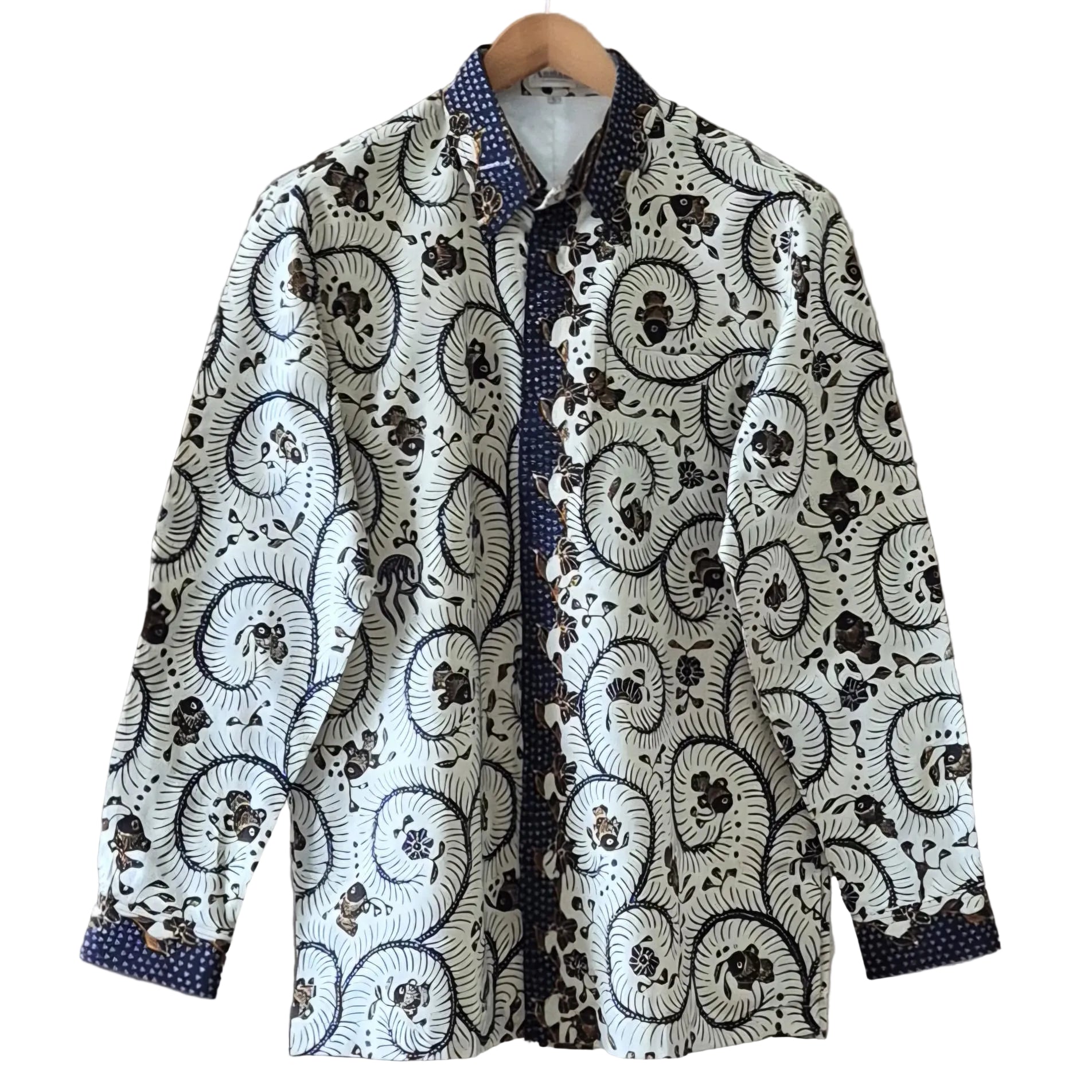 Premium Batik Tulis Supreme Men's Long Sleeve Shirt - L