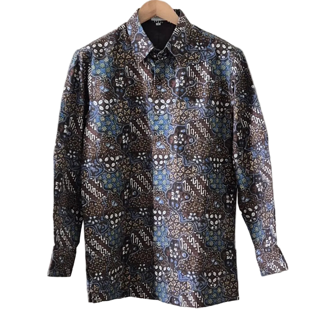 Premium Batik Tulis Supreme Men's Long Sleeve Shirt - M