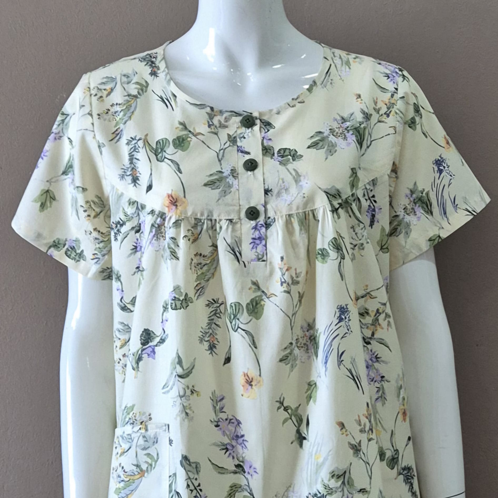Night Dress with w/Chest Gather