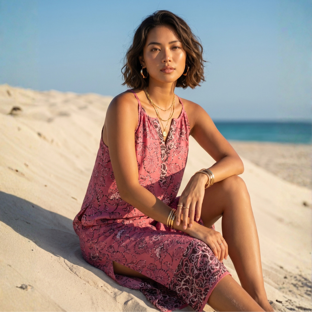 Summer Resort Maxi Dress - M