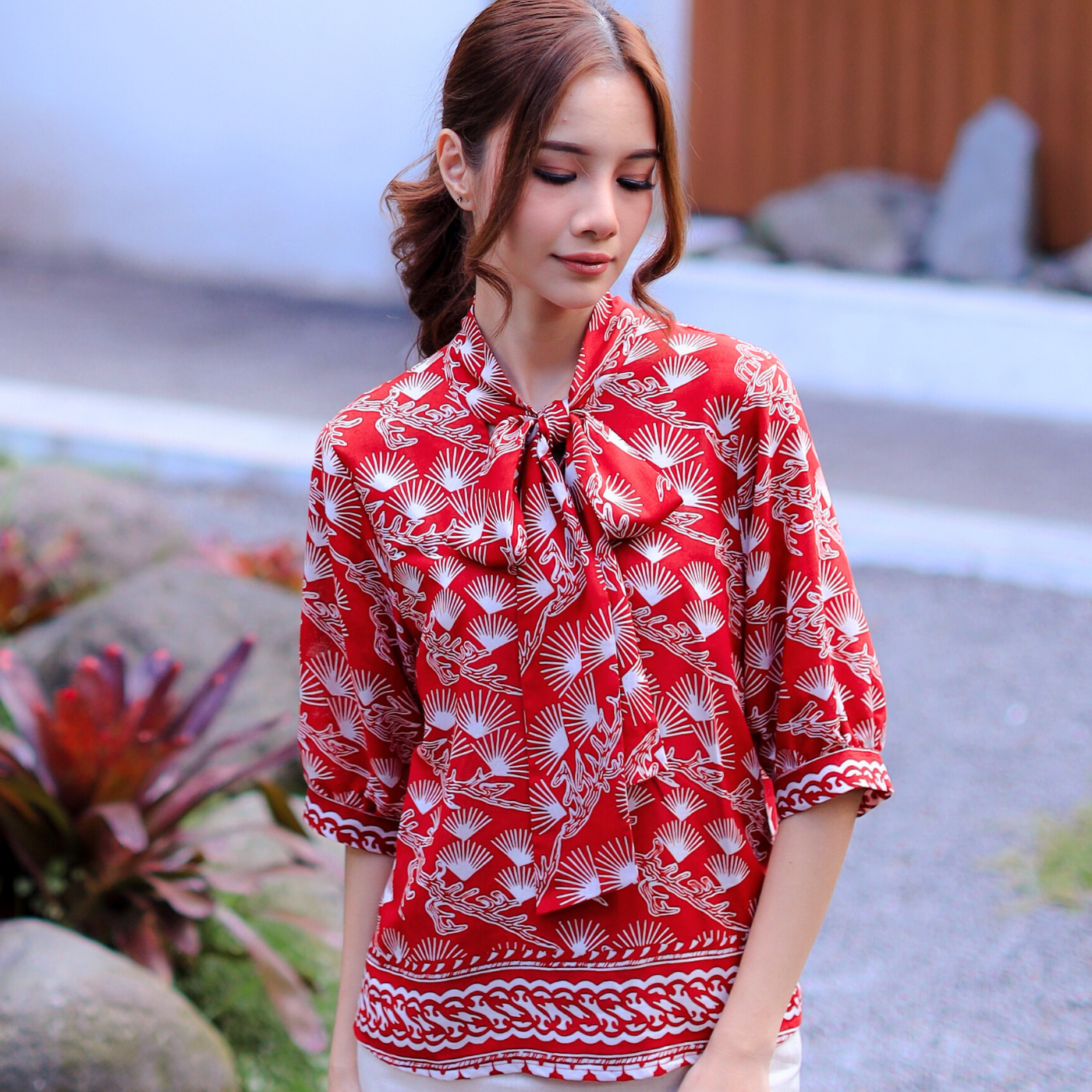 Pussybow Blouse - Pine