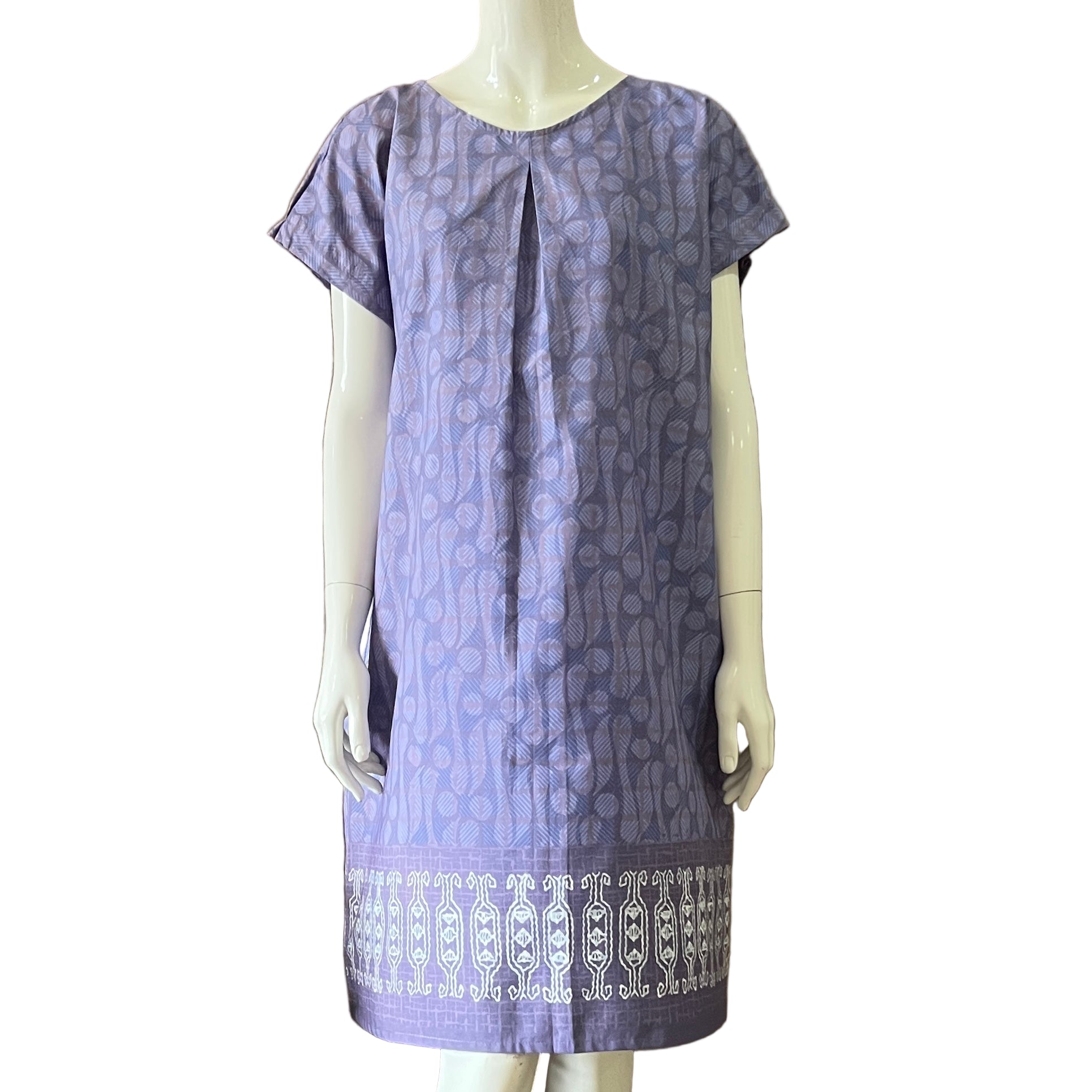 V Neck Tuck Dress - L