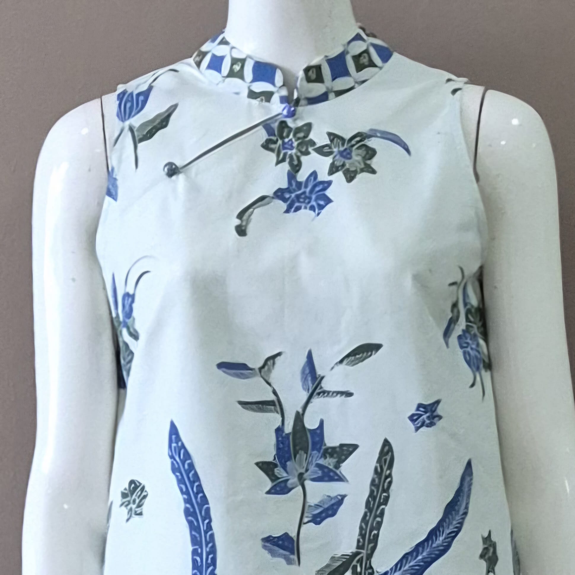 Batik Tulis 2 Buttons Cheongsam Relax Dress - XS