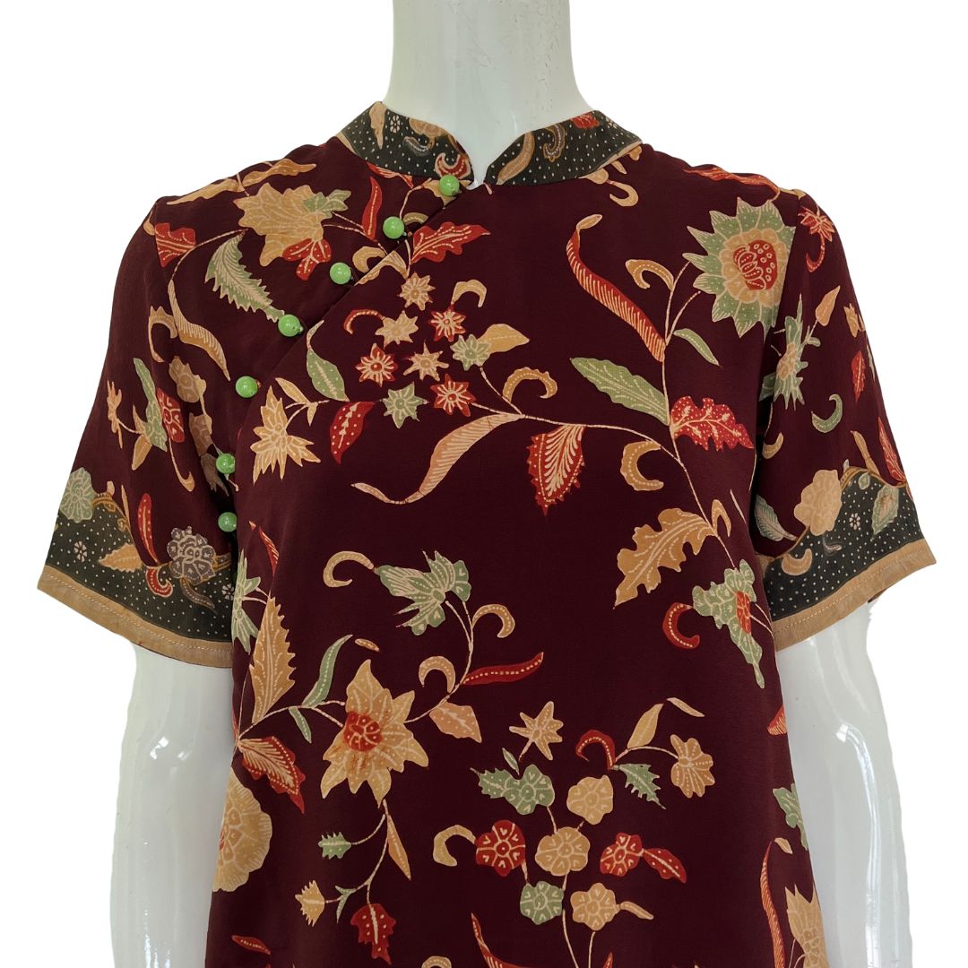 Batik Tulis Cheongsam Relax Dress - M