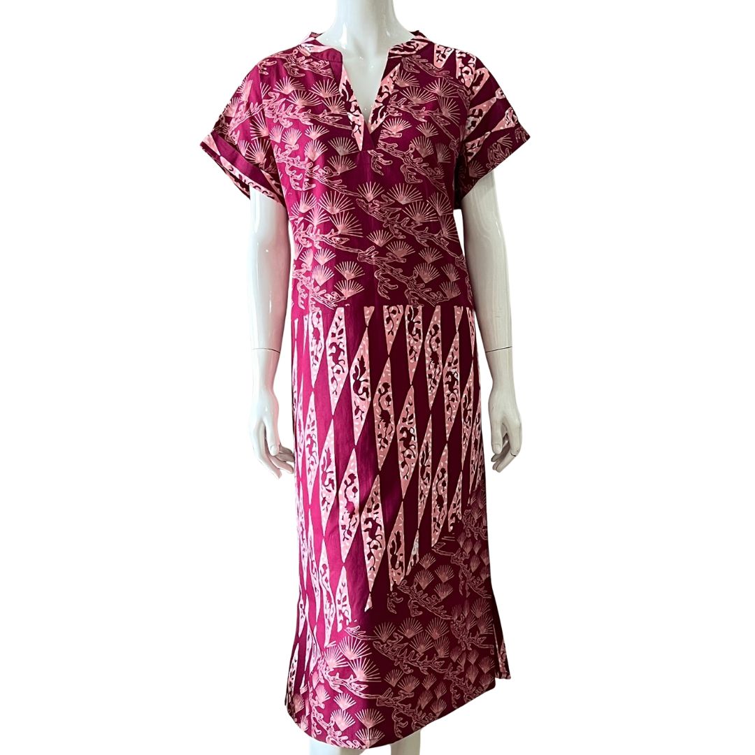 V Neck Cap Sleeve Midi Dress XL