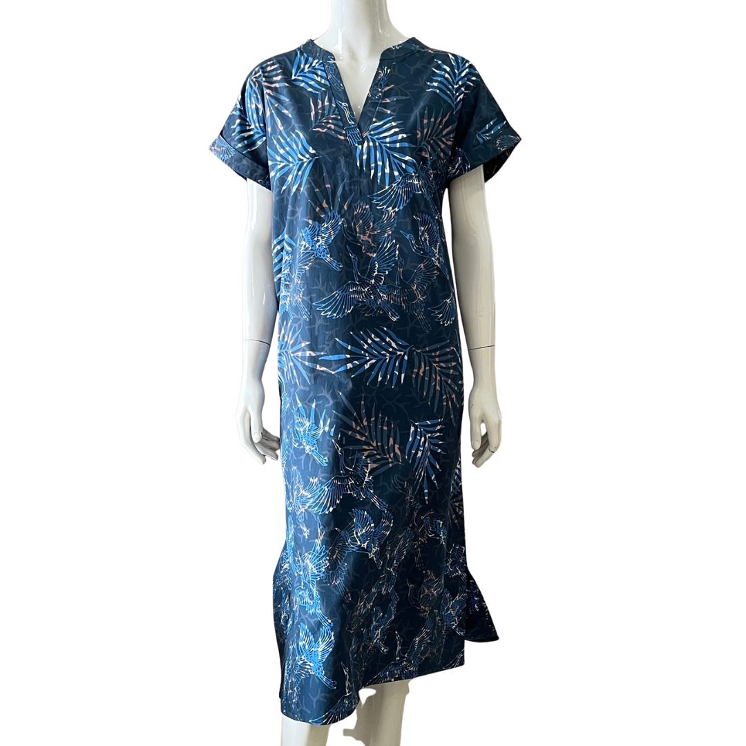 V Neck Cap Sleeve Midi Dress XL