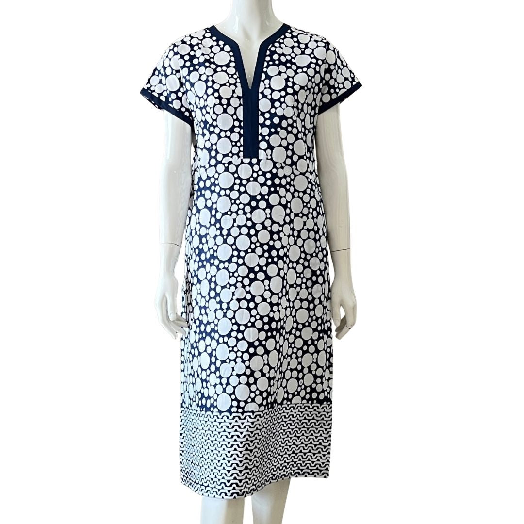 V Neck Cap Sleeve Midi Dress - XS