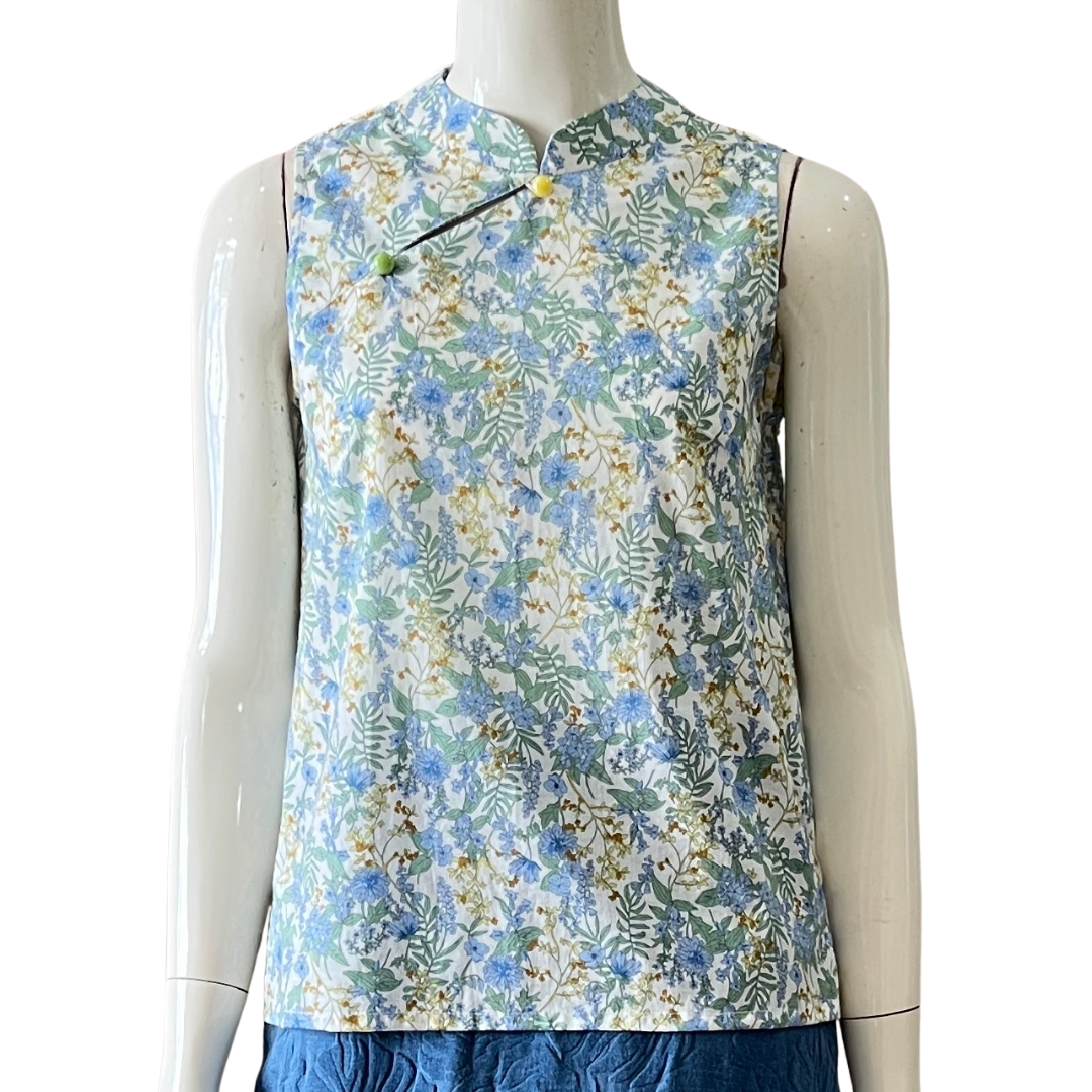 JP Cheongsam 2 Button Sleeveless Top