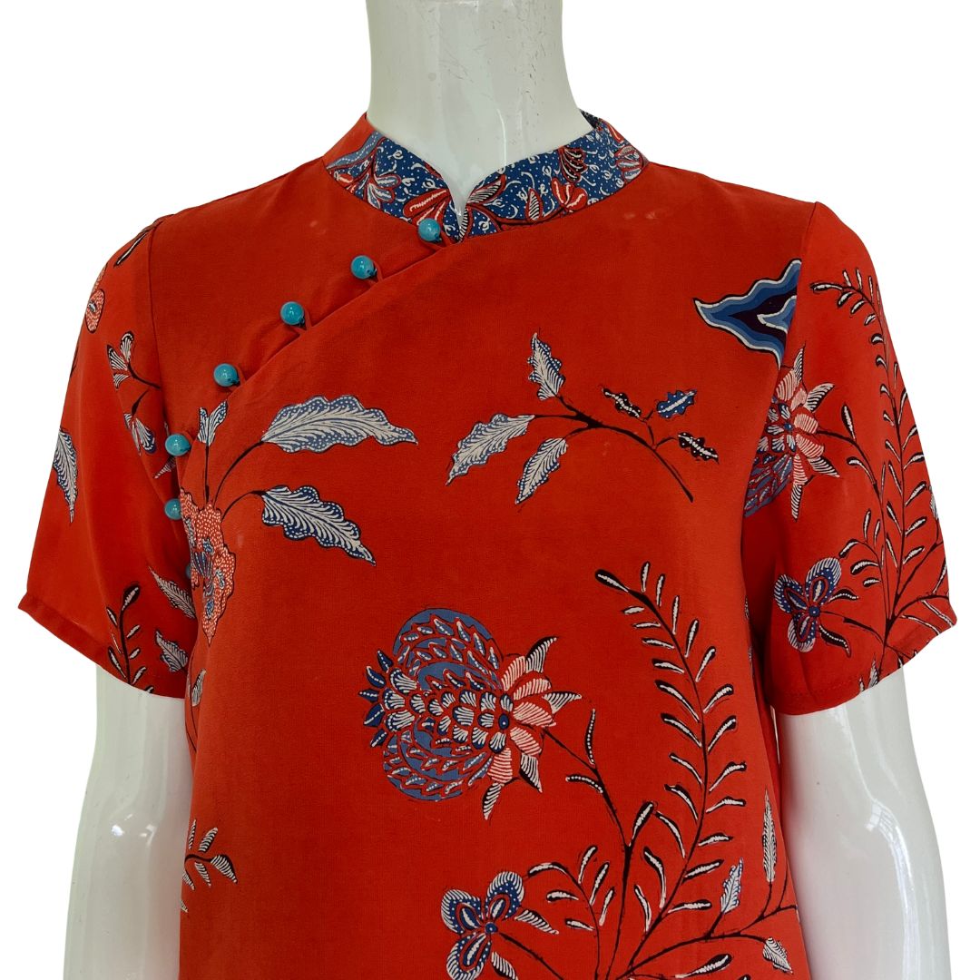 Batik Tulis Cheongsam Relax Dress - S