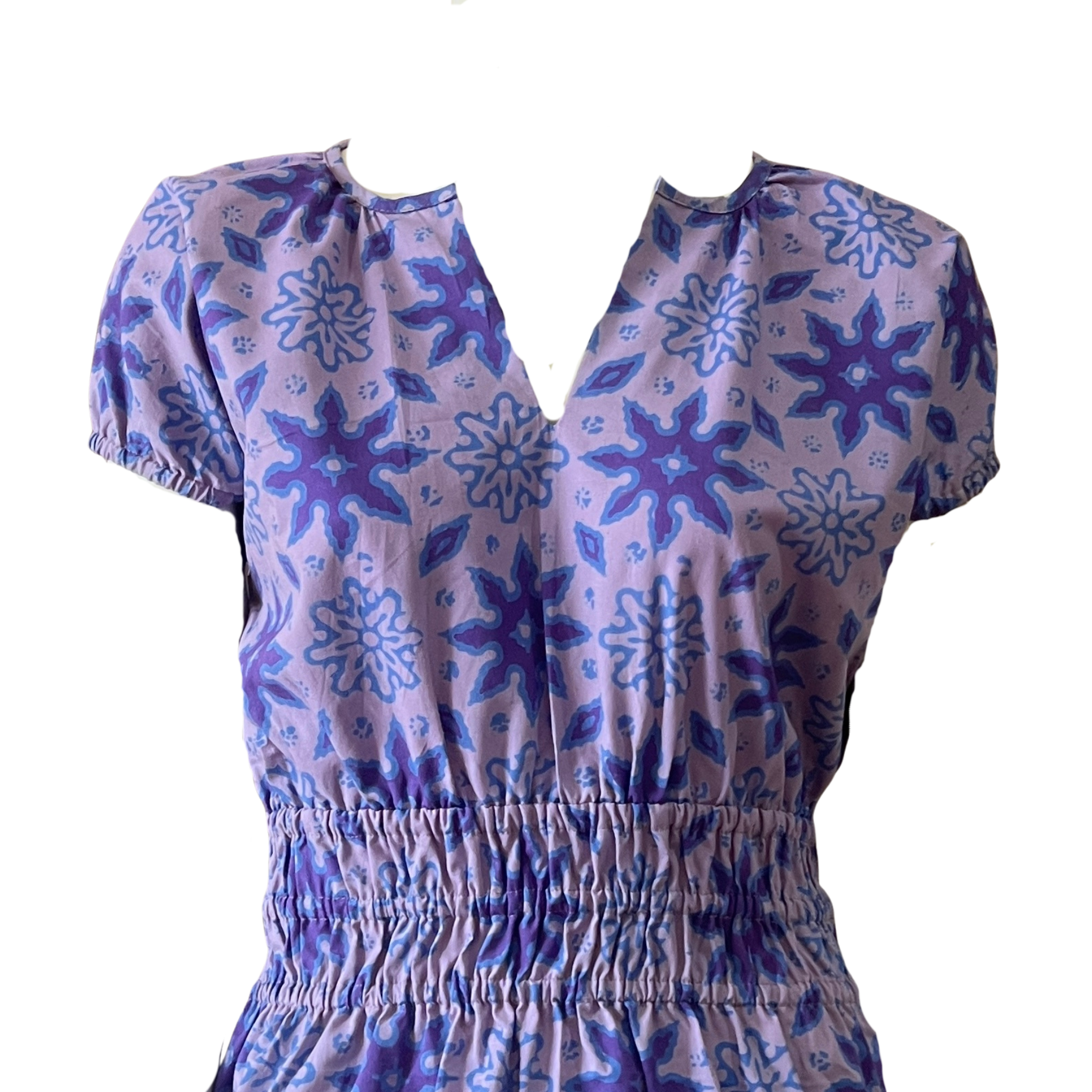 Gathered Waist Midi Dress - XS
