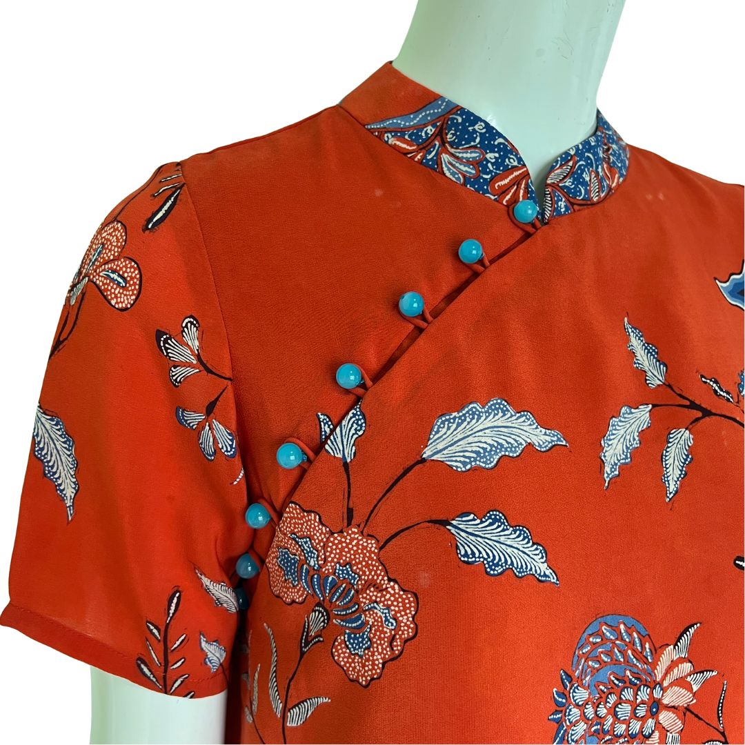 Batik Tulis Cheongsam Relax Dress - S