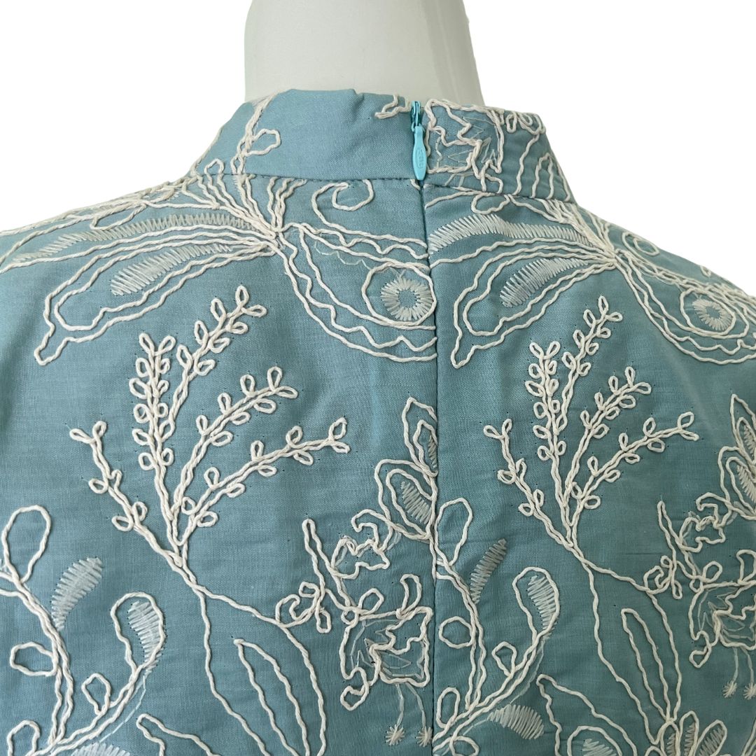 Puff Sleeve Cheongsam Midi Dress