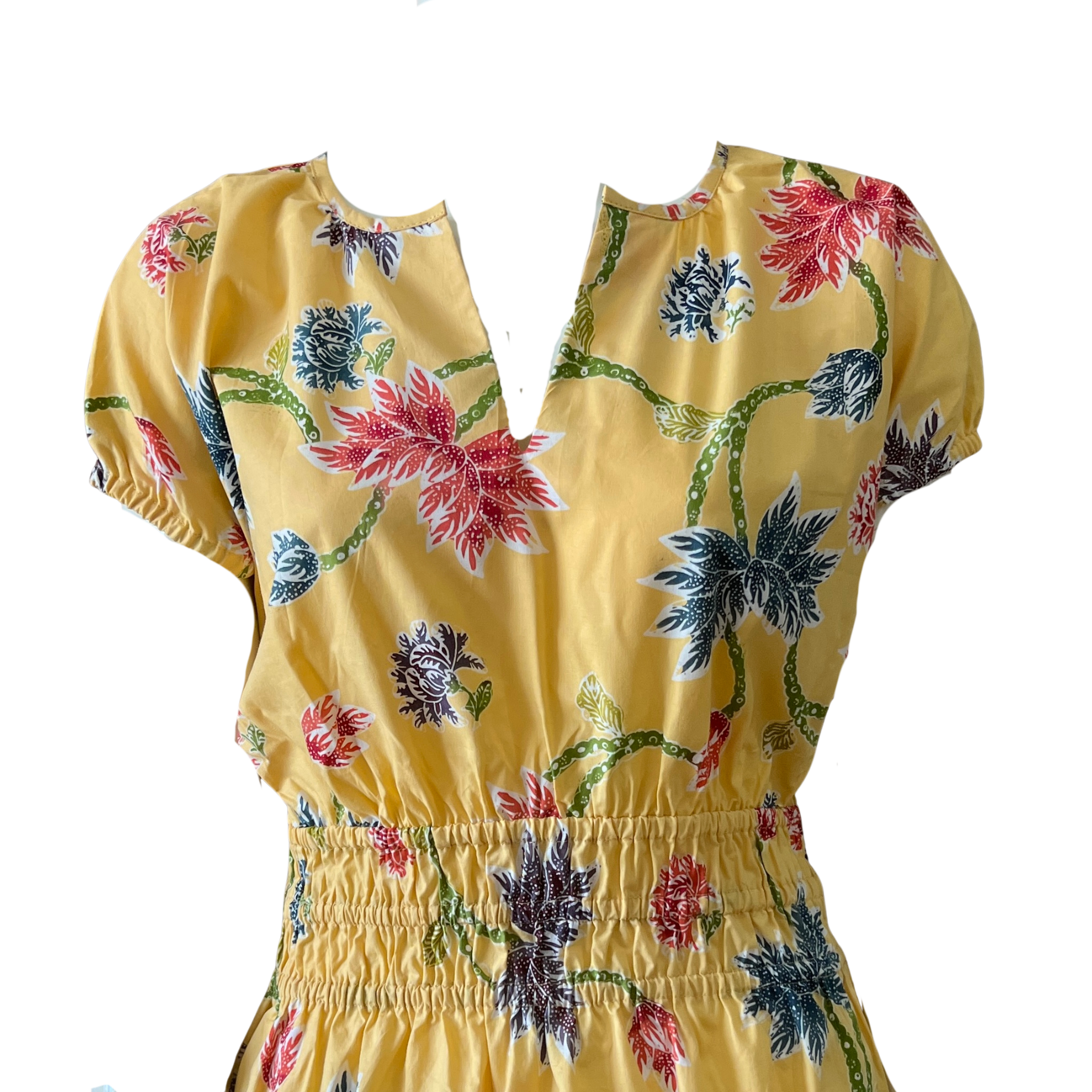 Gathered Waist Midi Dress - S