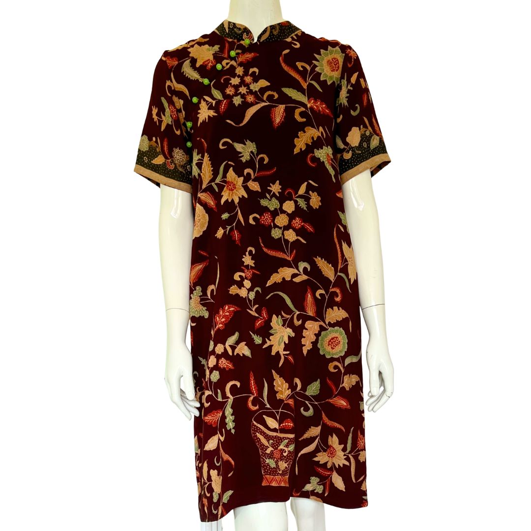 Batik Tulis Cheongsam Relax Dress - M