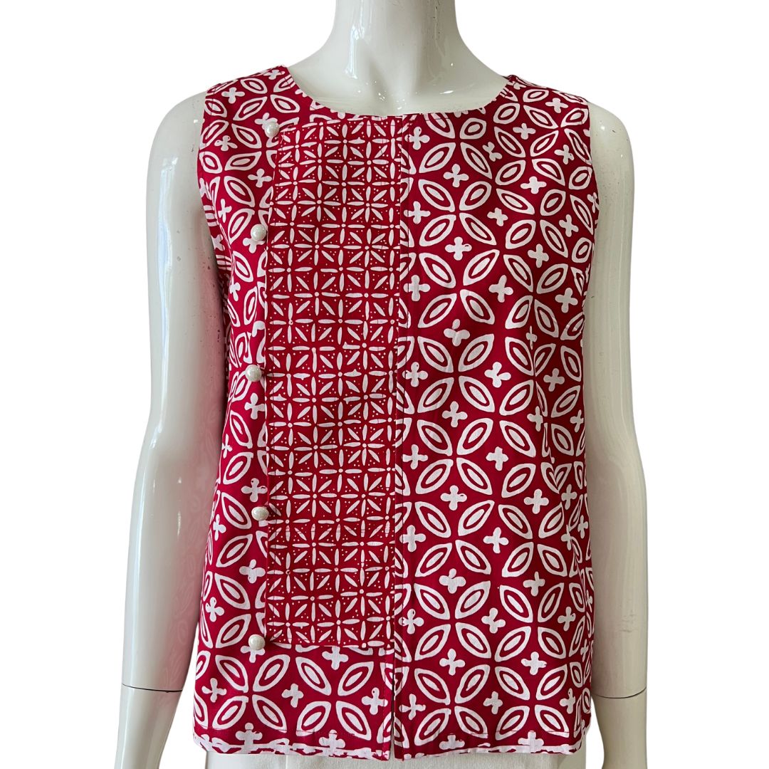 Tropical Side Button Top - S