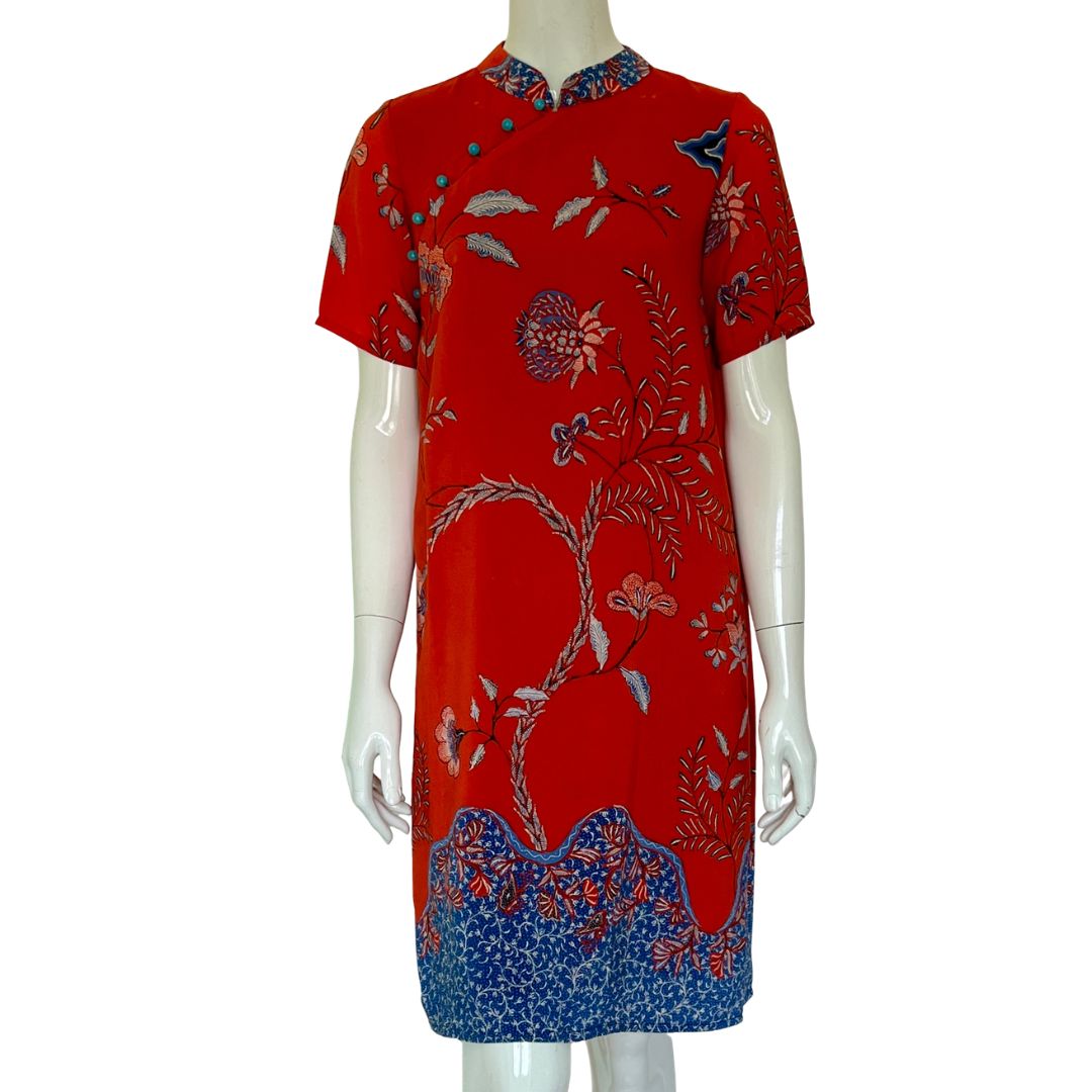 Batik Tulis Cheongsam Relax Dress - S