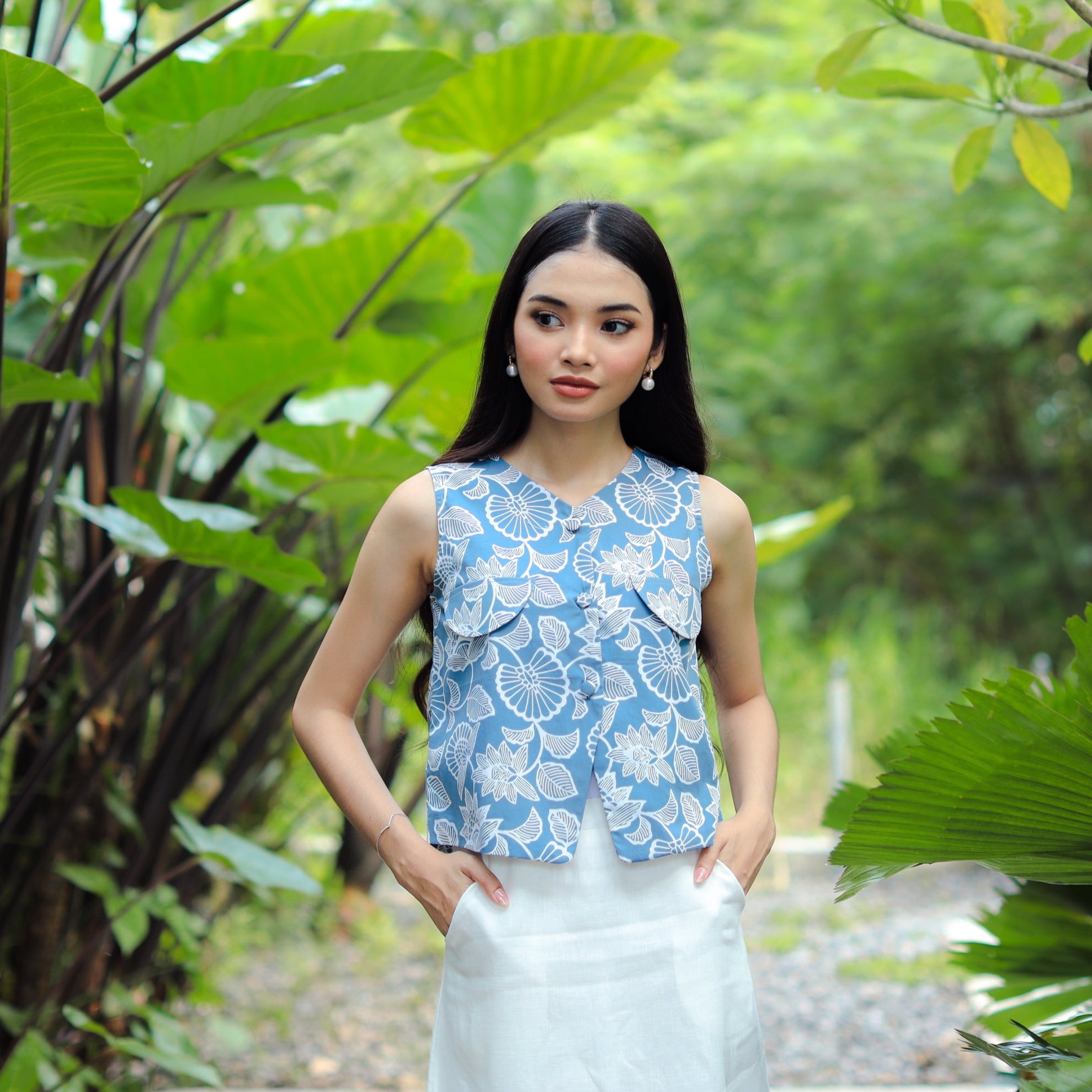 Batik Vest - Blue