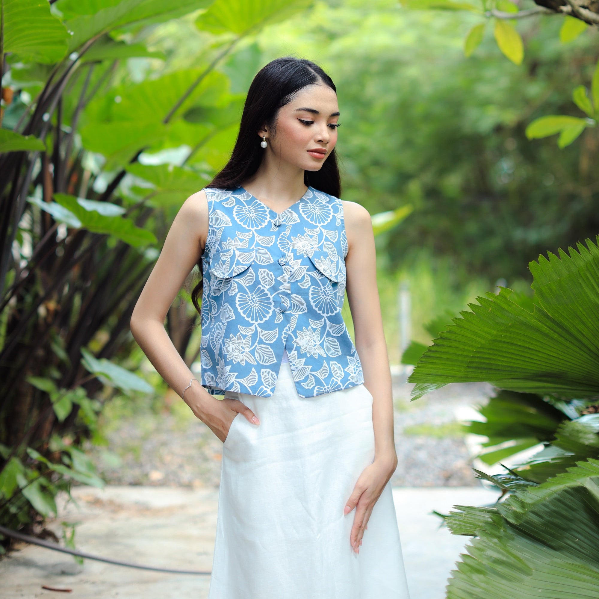 Batik Vest - Blue