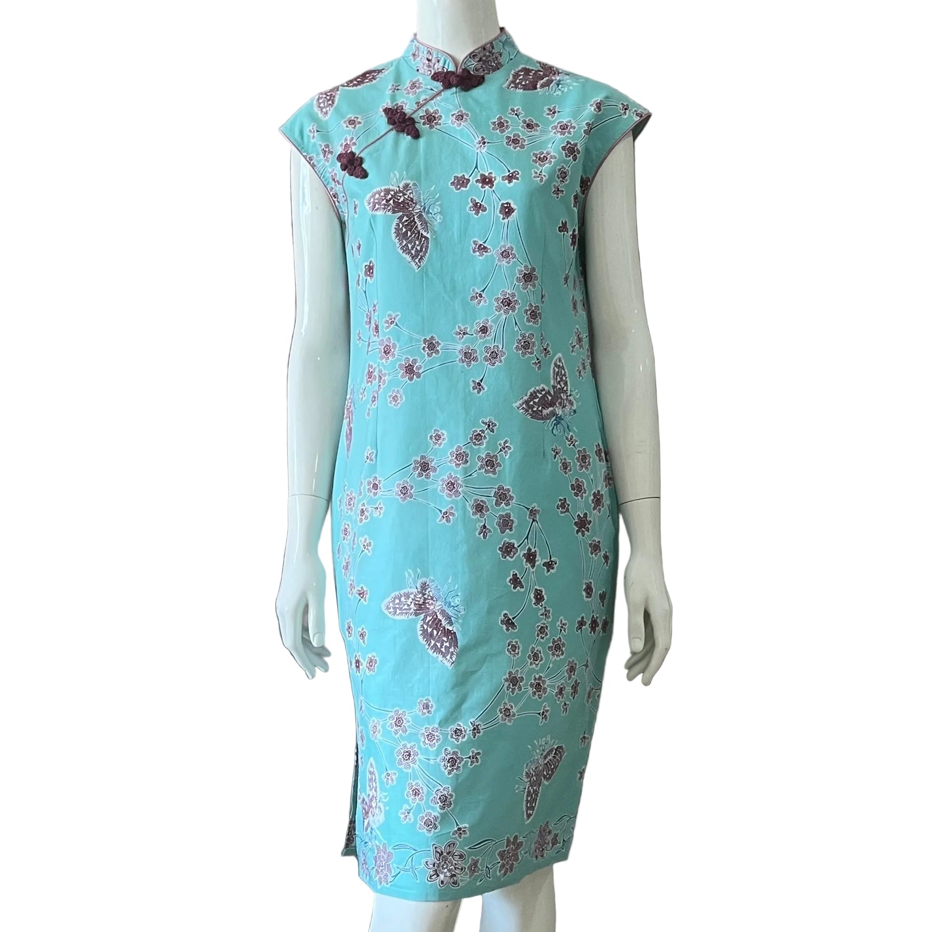 Batik Nyonya Cheongsam Midi Dress -XS