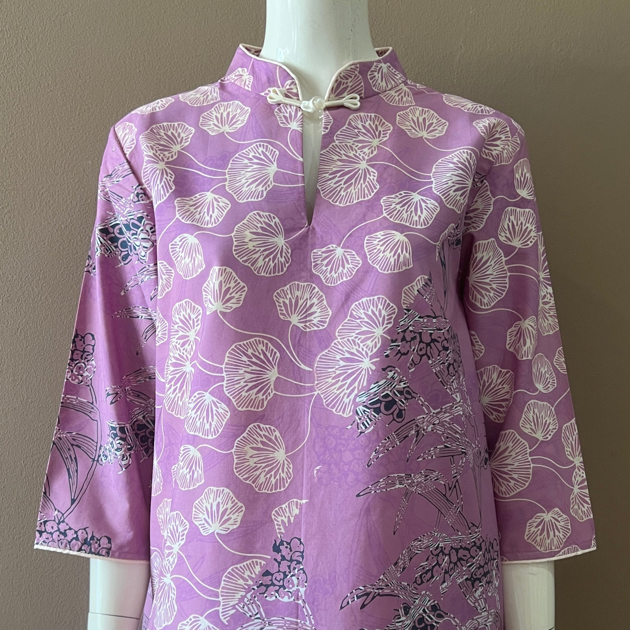 3/4 Sleeve Cheongsam Dress - L