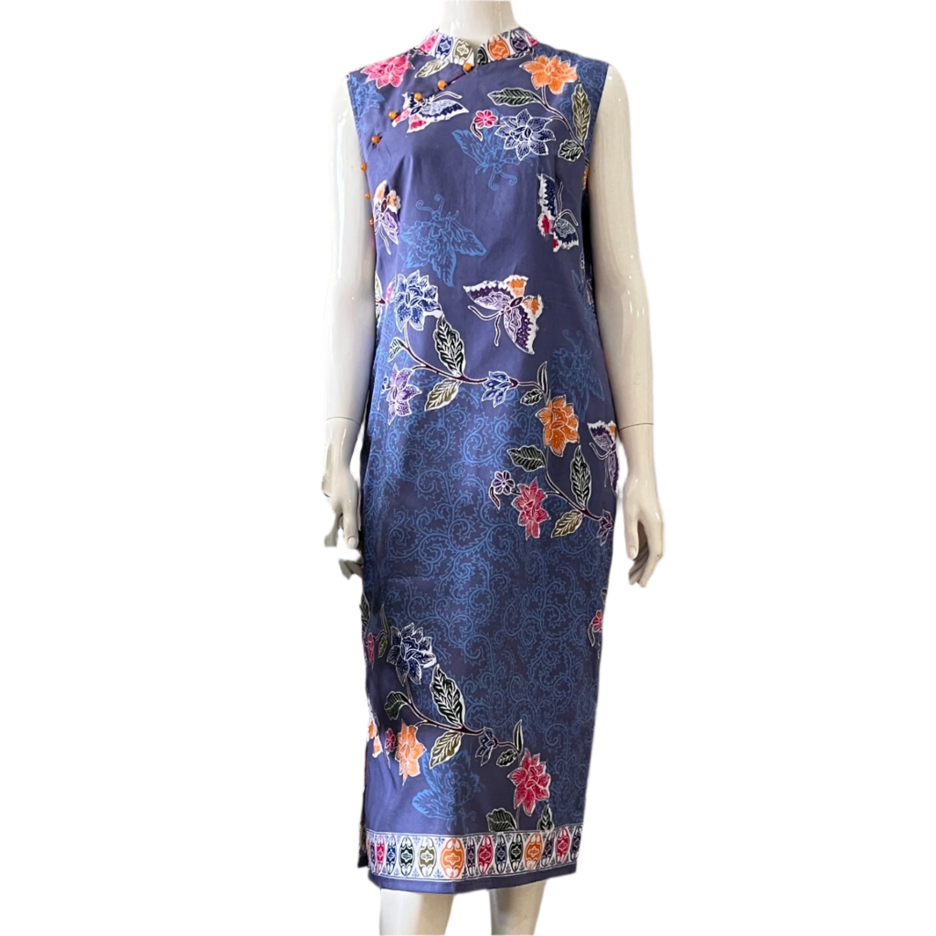 Classic Cheongsam Maxi Dress - L