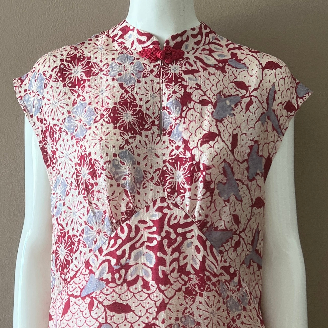 Cheongsam Flare Midi Dress - L