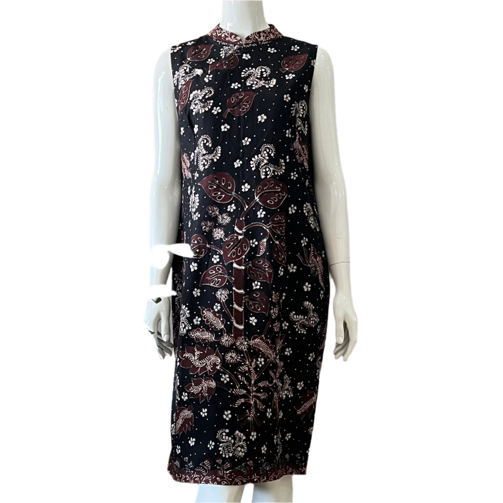 Batik Tulis 2 Buttons Cheongsam Slim Fit Dress - XL