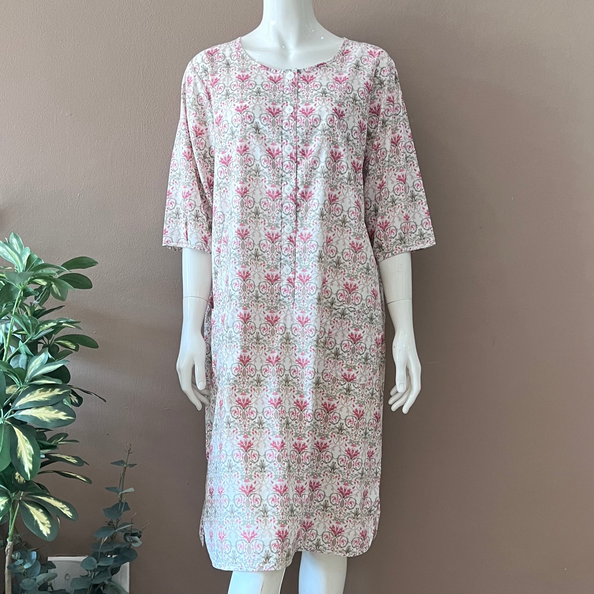 3/4 Sleeve Night Dress Template