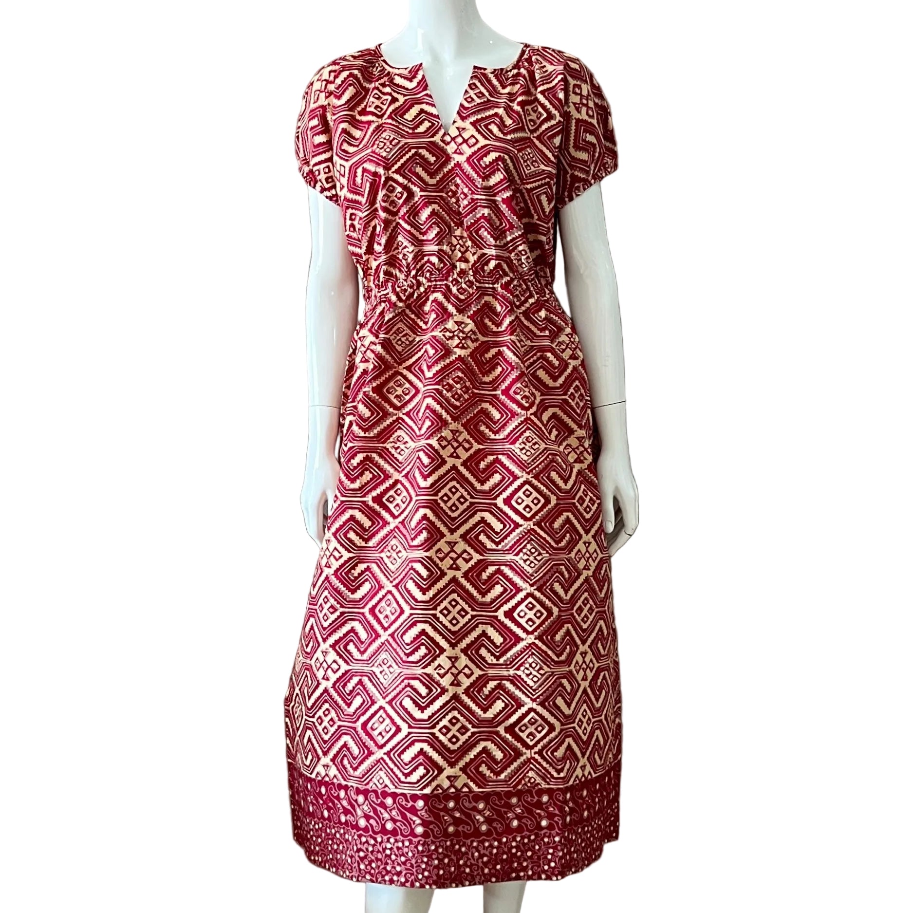Gathered Waist Midi Dress - XL