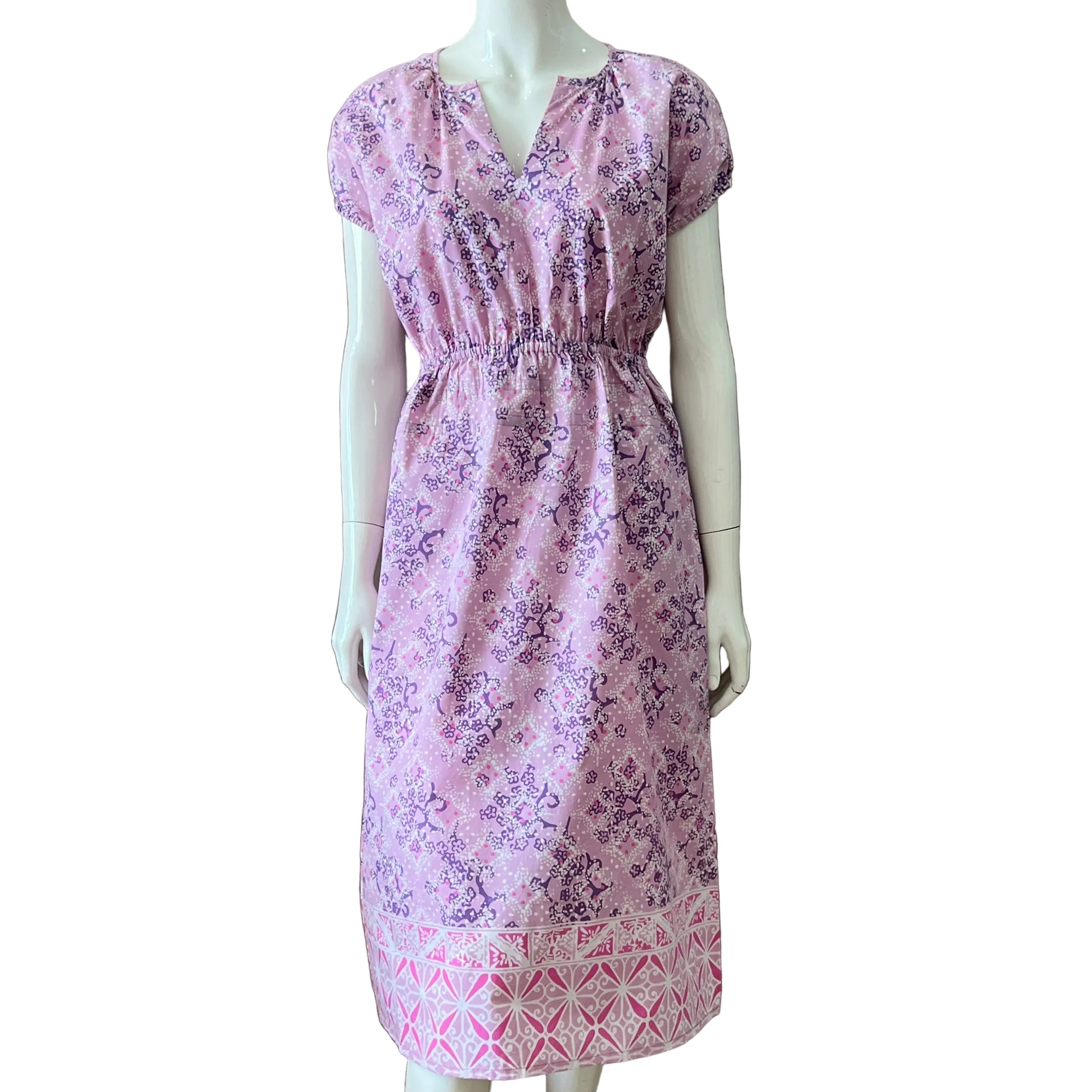 Gathered Waist Midi Dress - S