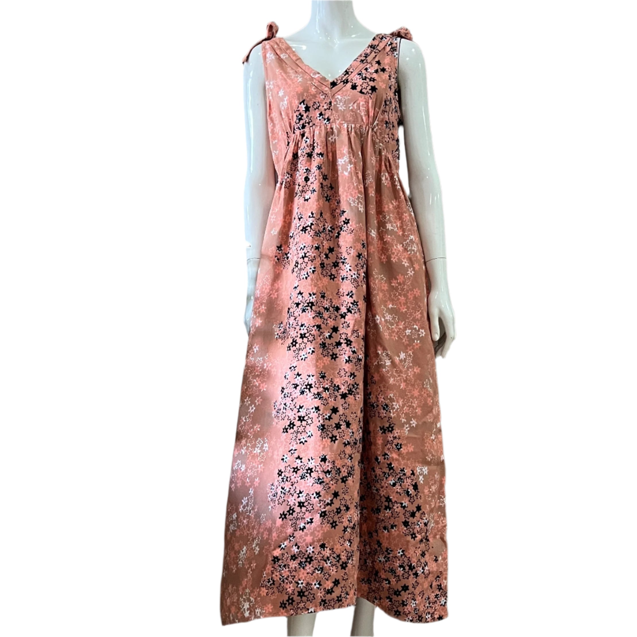 Ribbon Shoulder Maxi Dress - S