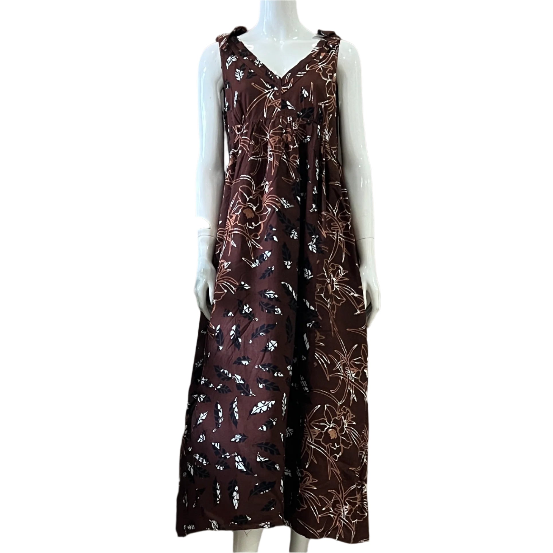 Ribbon Shoulder Maxi Dress - S