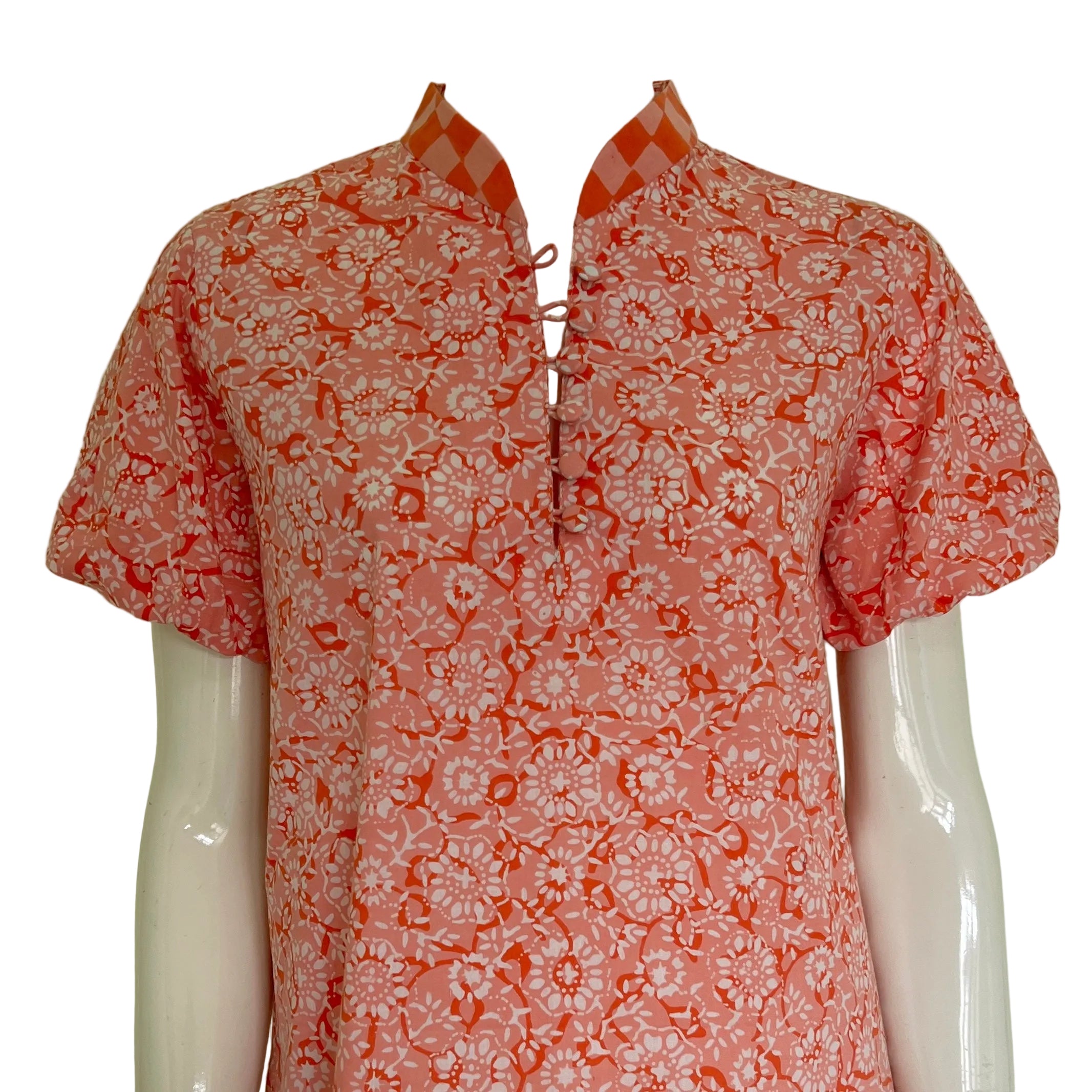 Puff Sleeve Cheongsam Dress XS