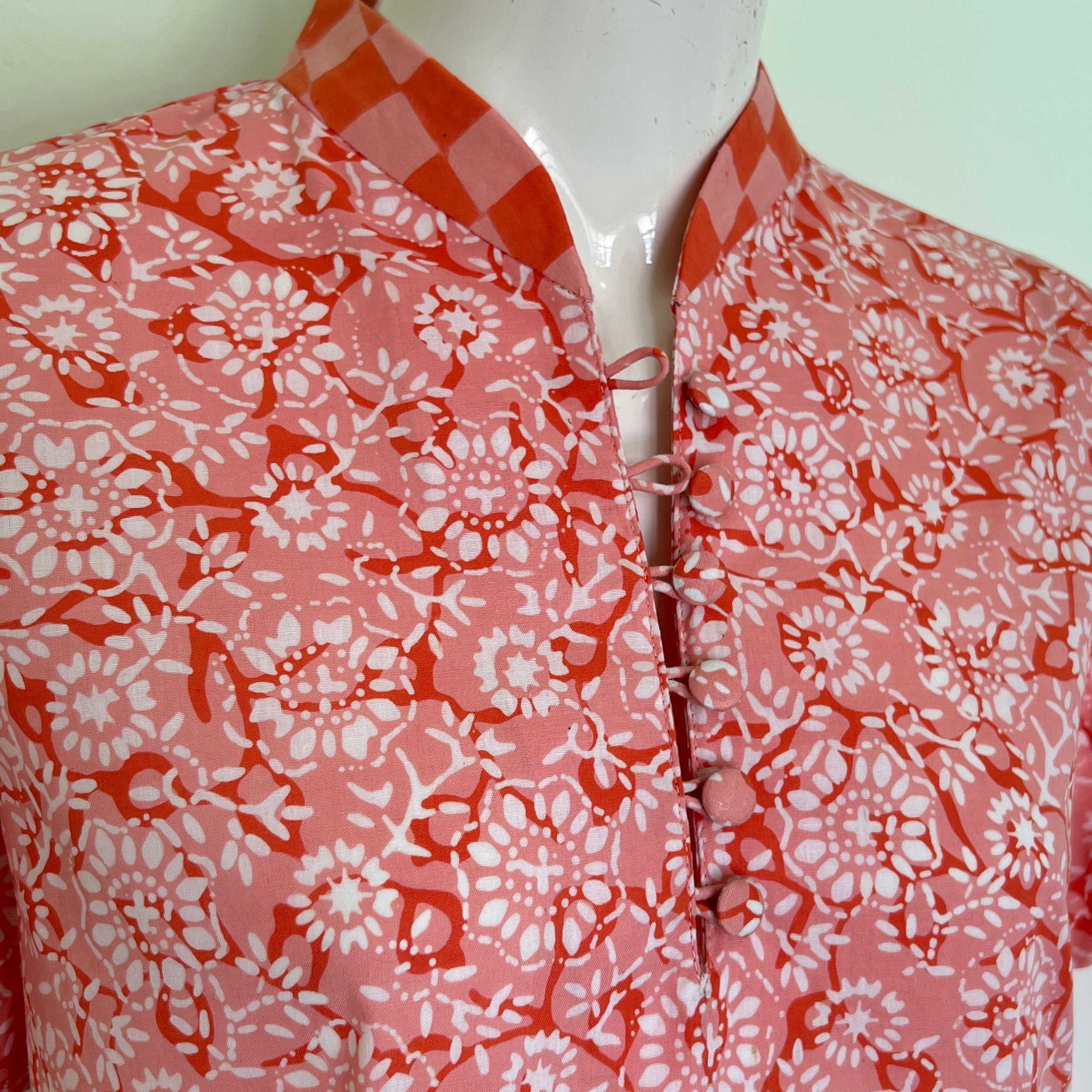 Puff Sleeve Cheongsam Dress XS